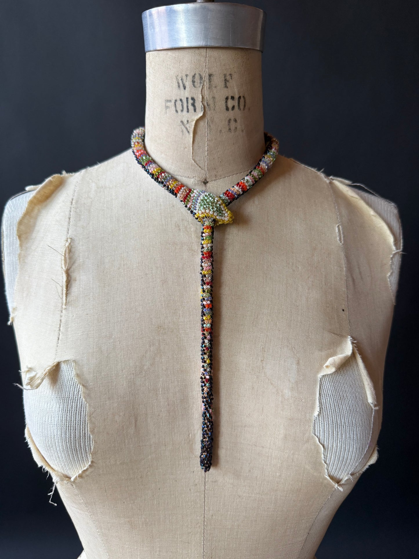 Bead Crochet Snake | Oil Slick Multi Color Diamond