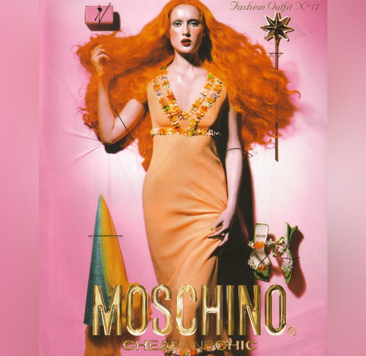 Peach Chiffon Dress | Moschino SS 2000