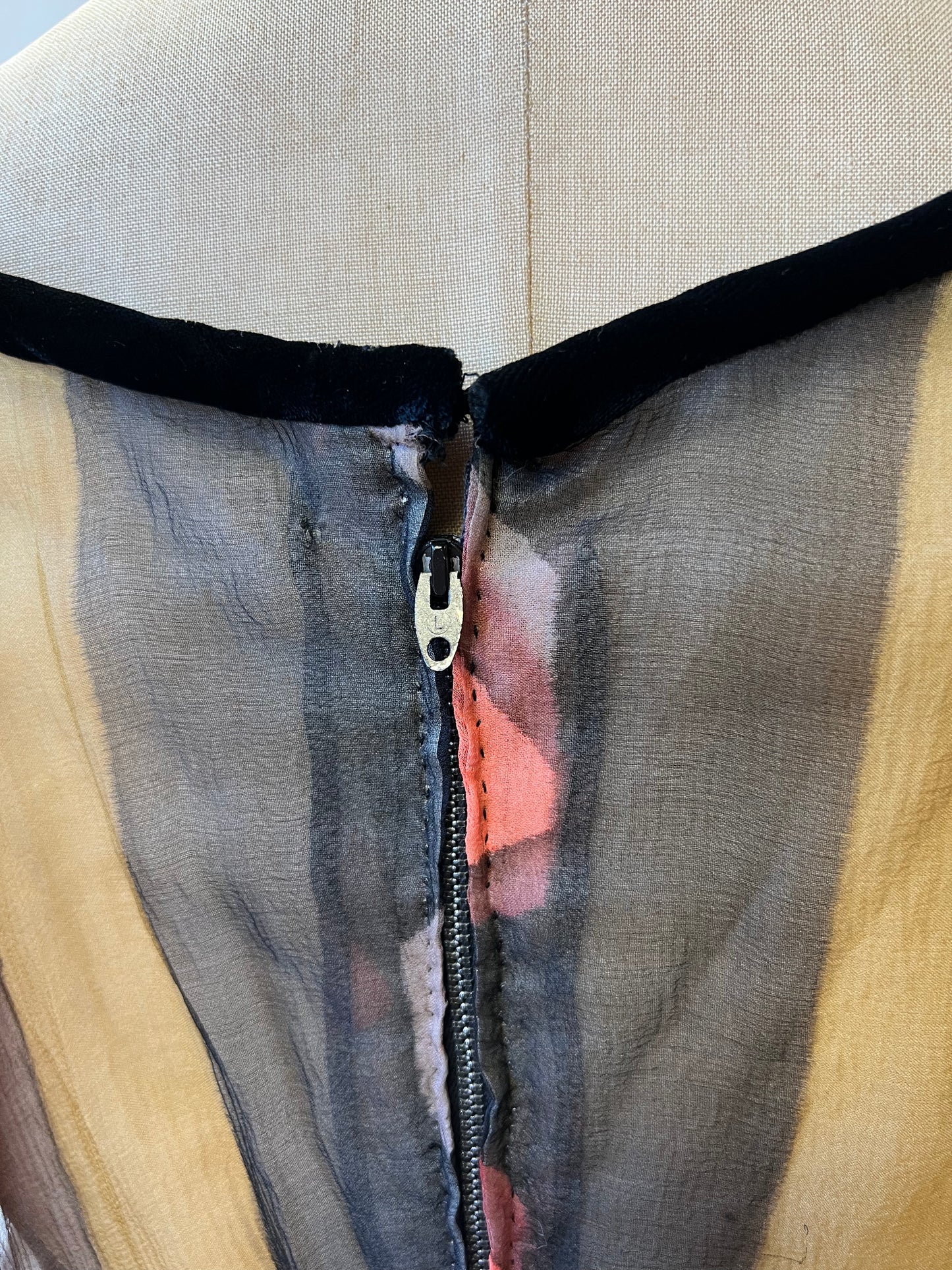 1970s Hand Painted Chiffon Gown | Doree Leventhal