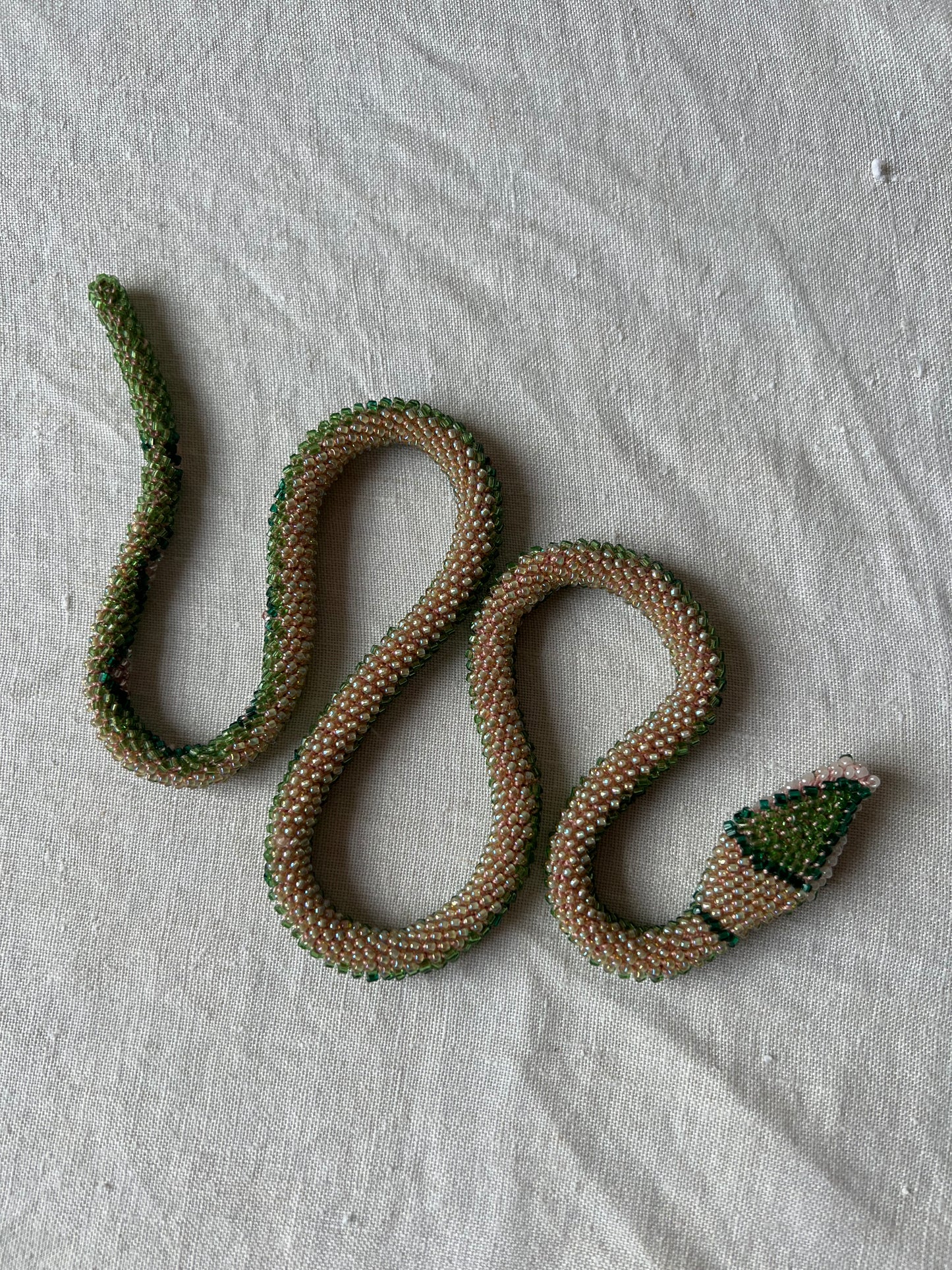 Bead Crochet Snake | Green