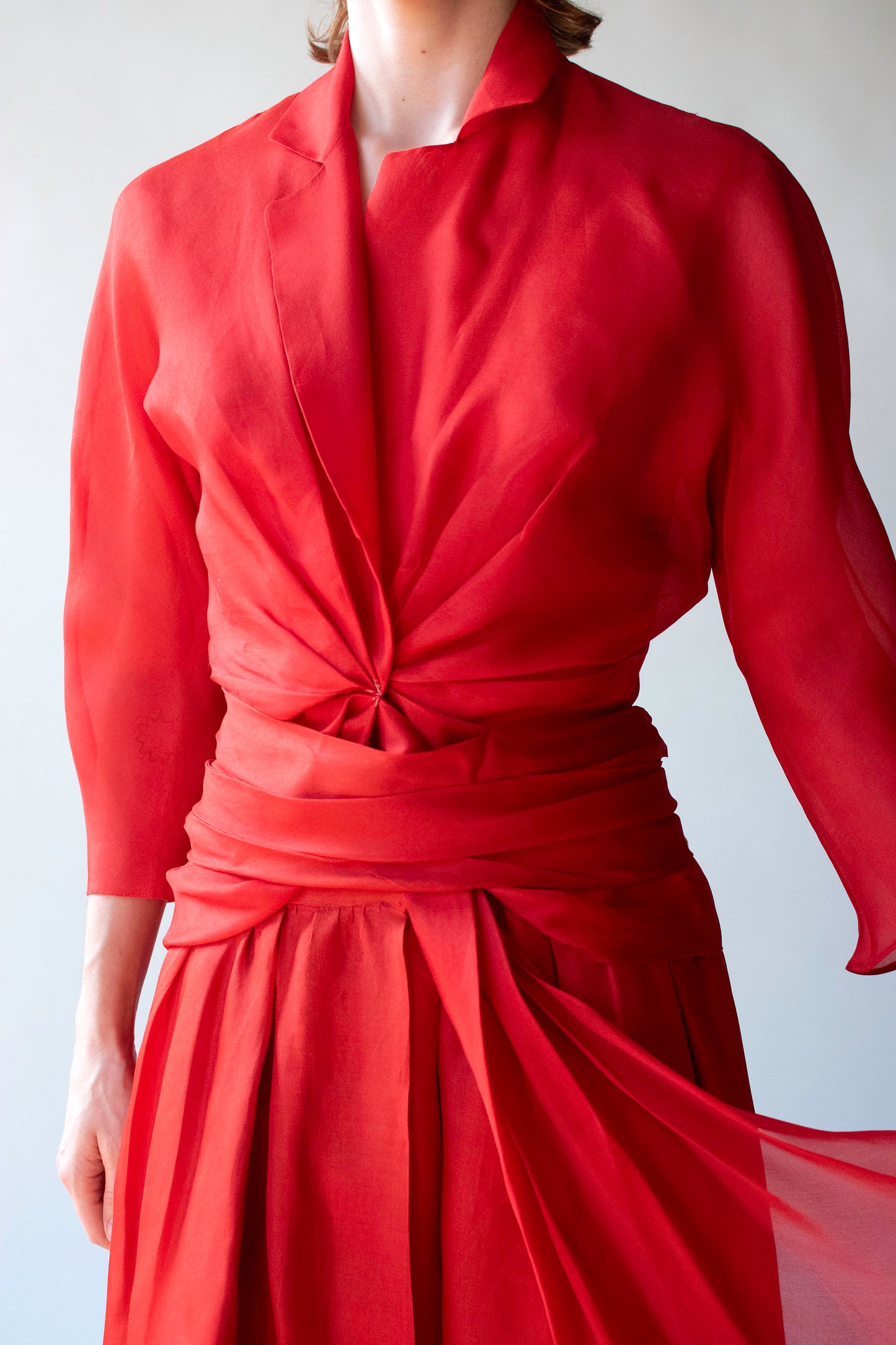 1990s Red Organza Evening Set