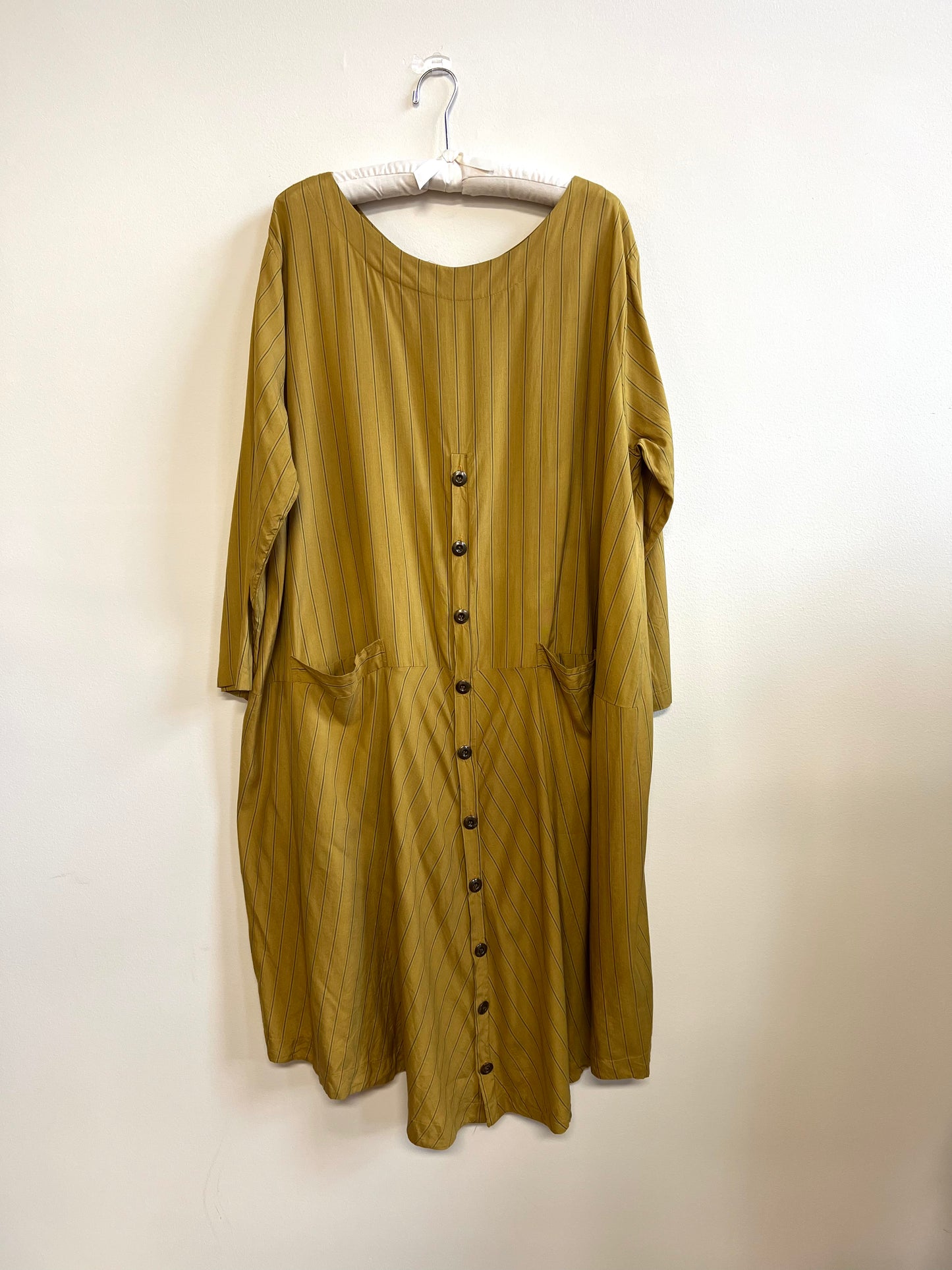 1990s Pinstripe Silk Dress | J. Morgan Puett