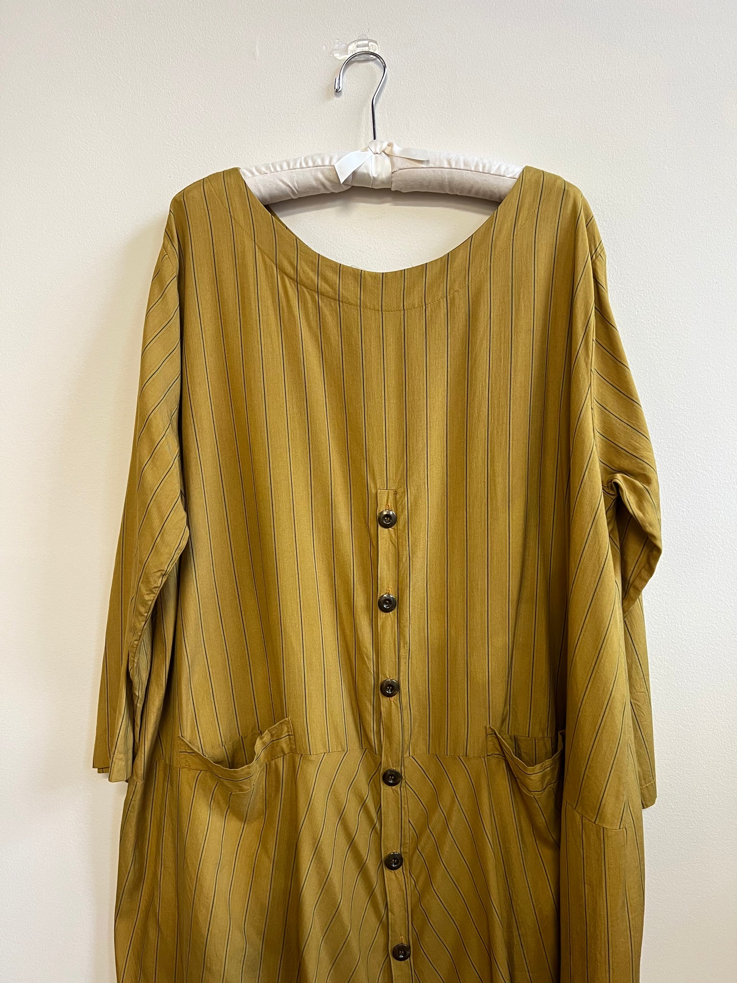 1990s Pinstripe Silk Dress | J. Morgan Puett