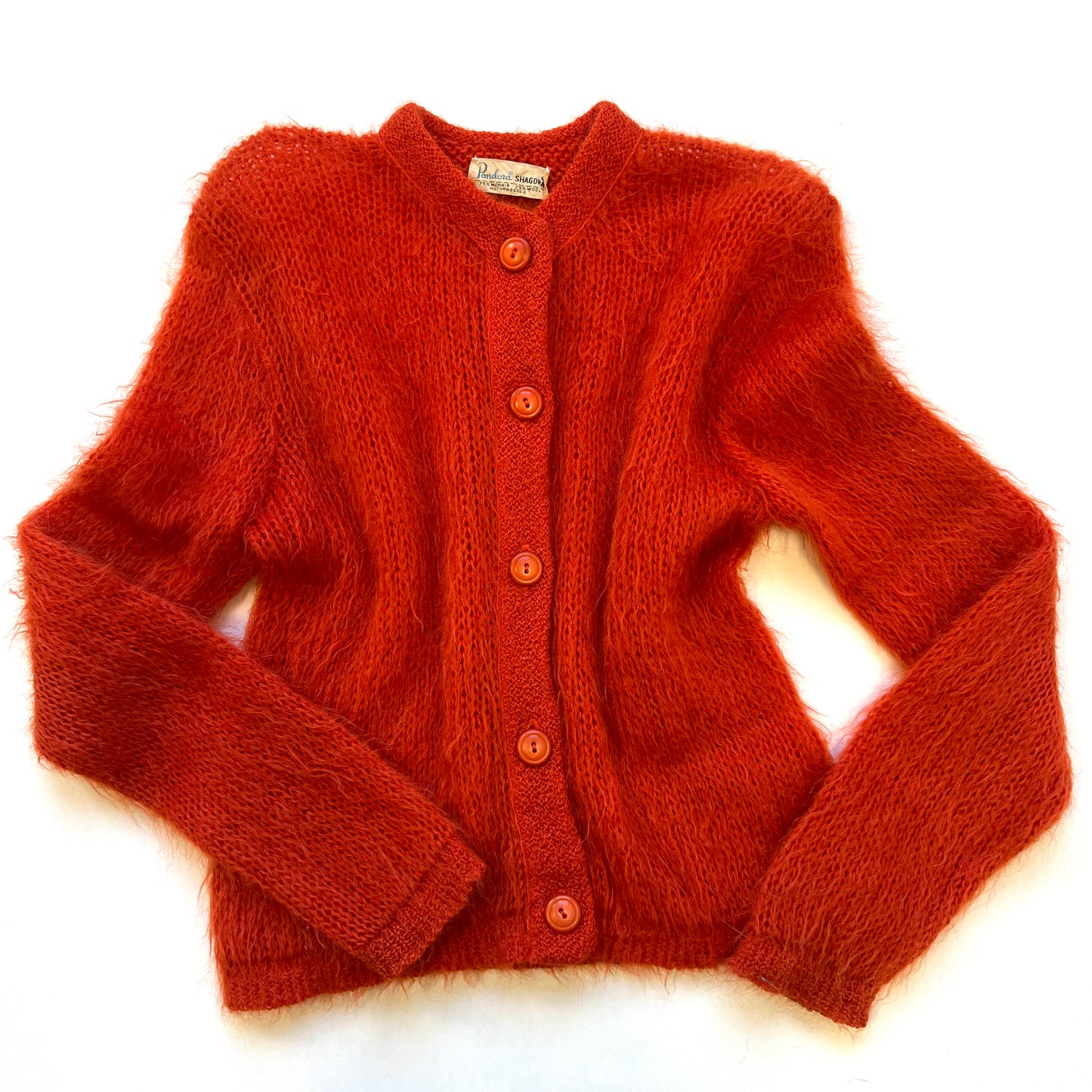 1960s Red Mohair Cardigan | Pandora Shagora