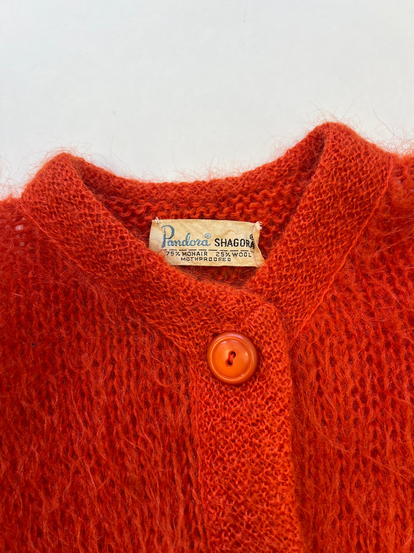 1960s Red Mohair Cardigan | Pandora Shagora