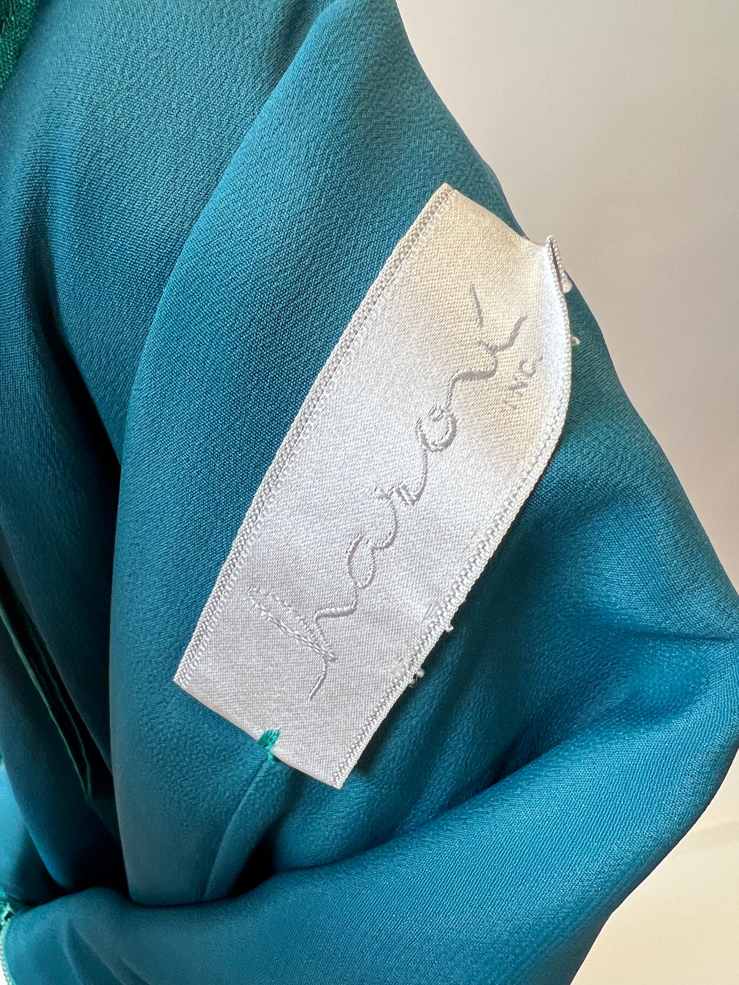 1960s Emerald Silk Evening Gown