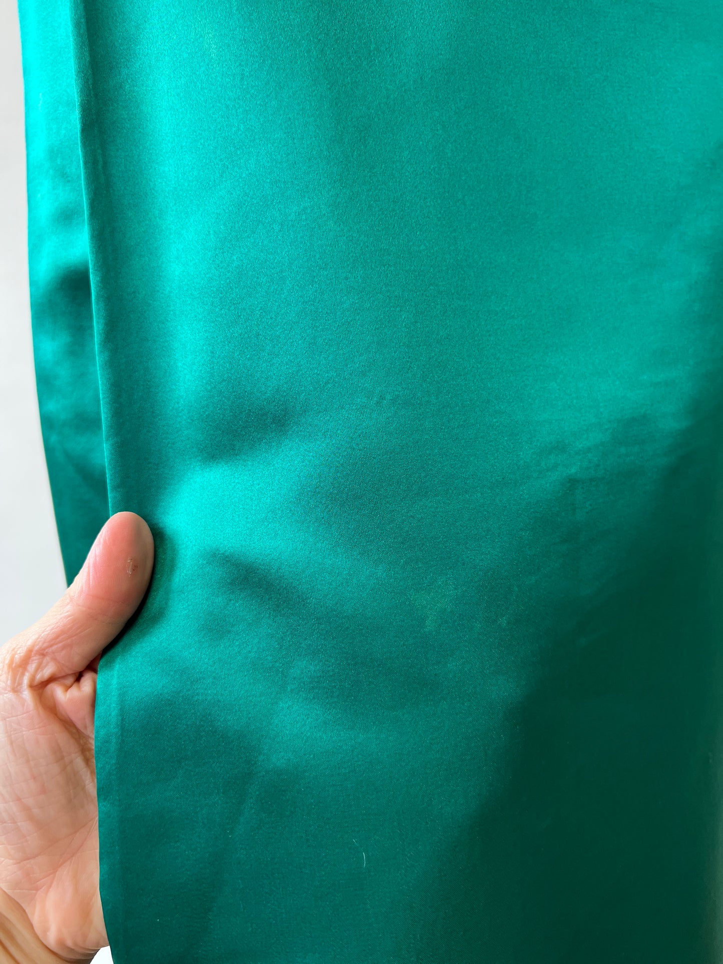 1960s Emerald Silk Evening Gown