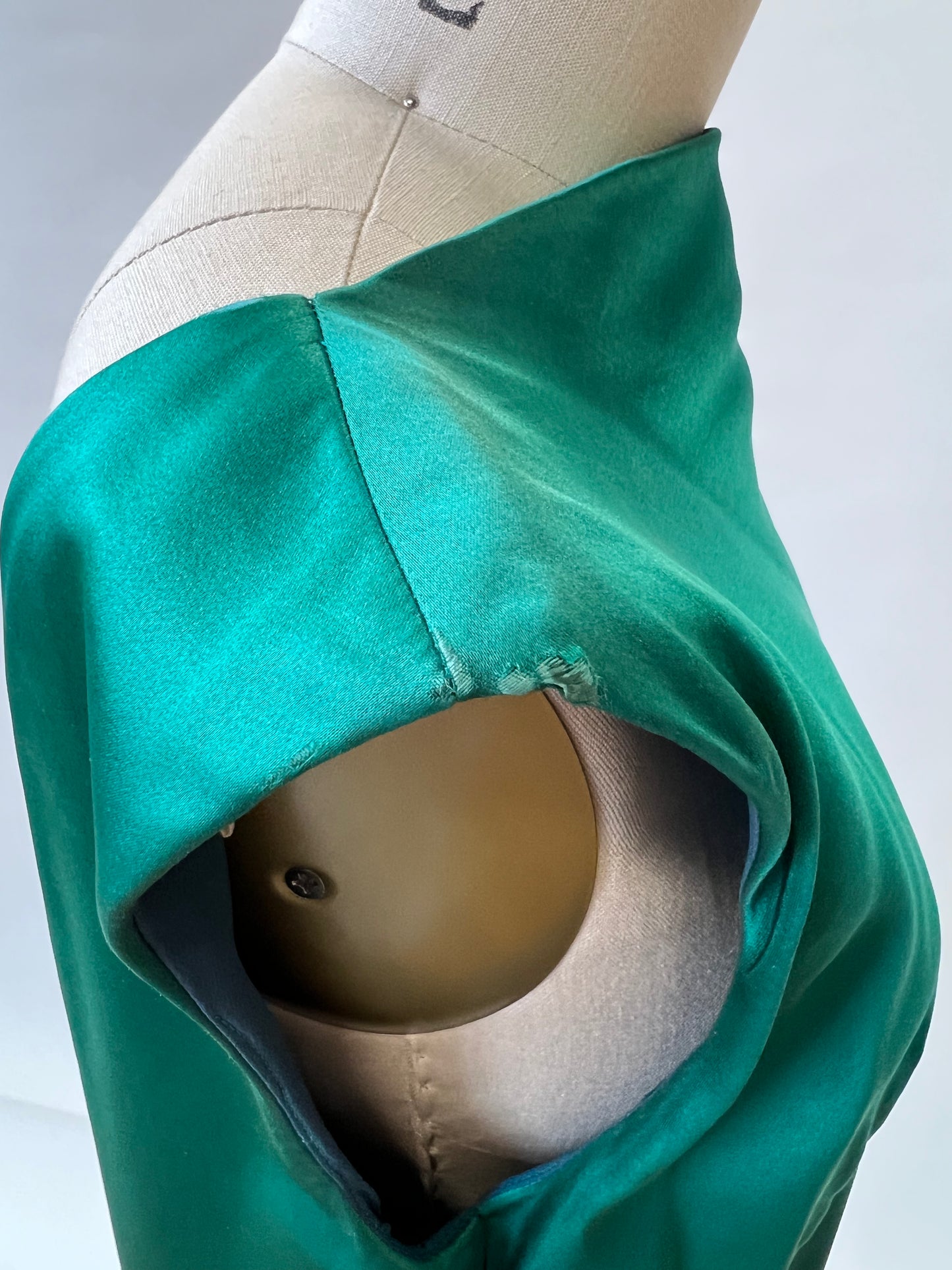 1960s Emerald Silk Evening Gown
