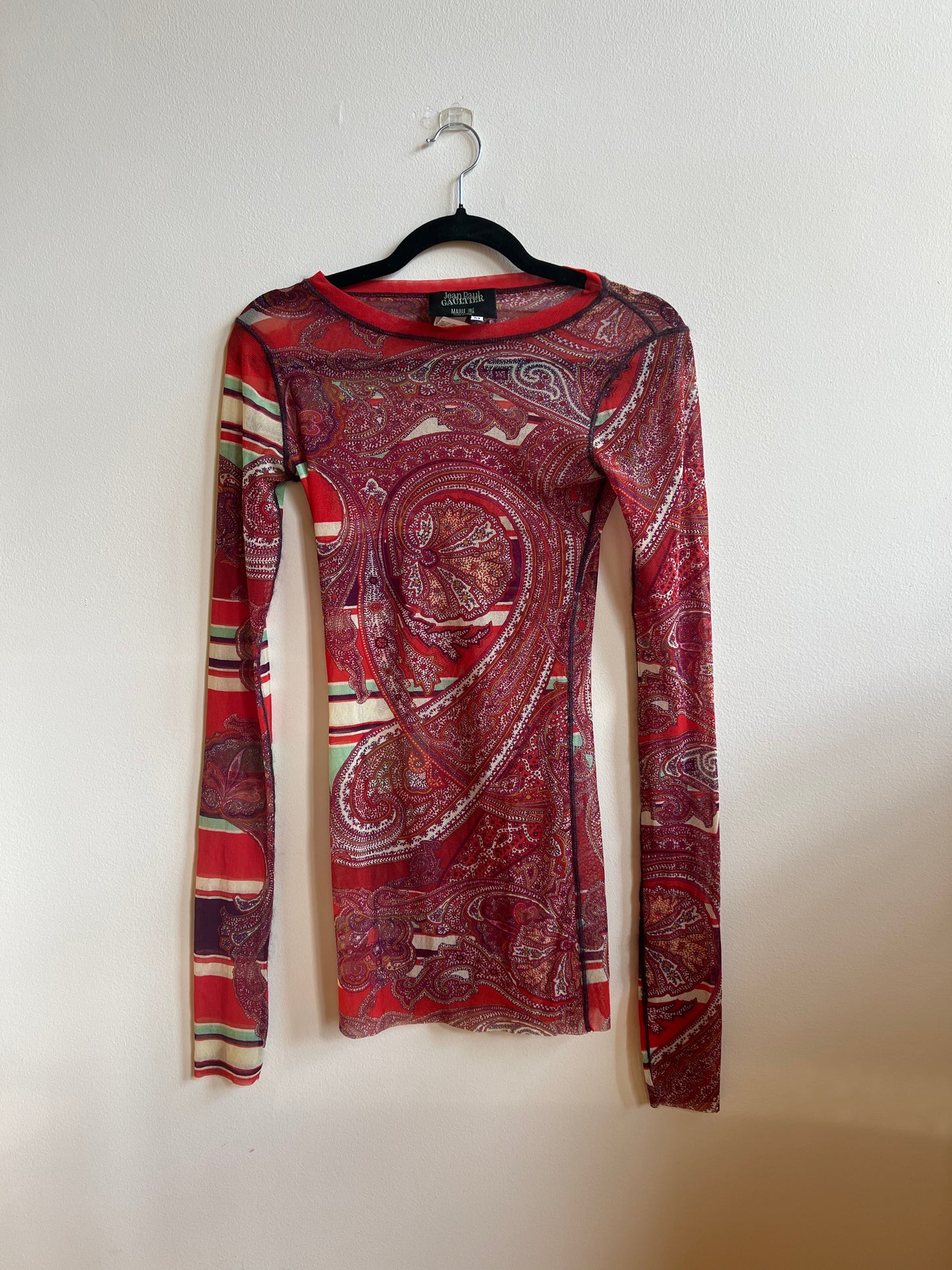 Paisley Print Mesh Top | Jean Paul Gaultier