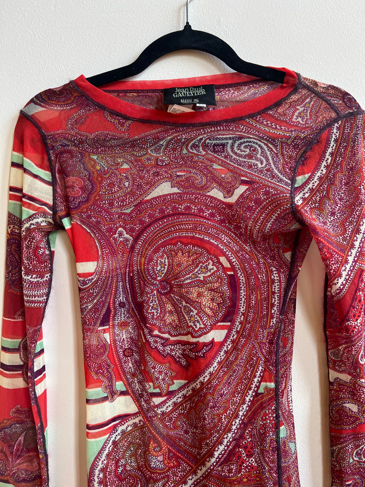 Paisley Print Mesh Top | Jean Paul Gaultier