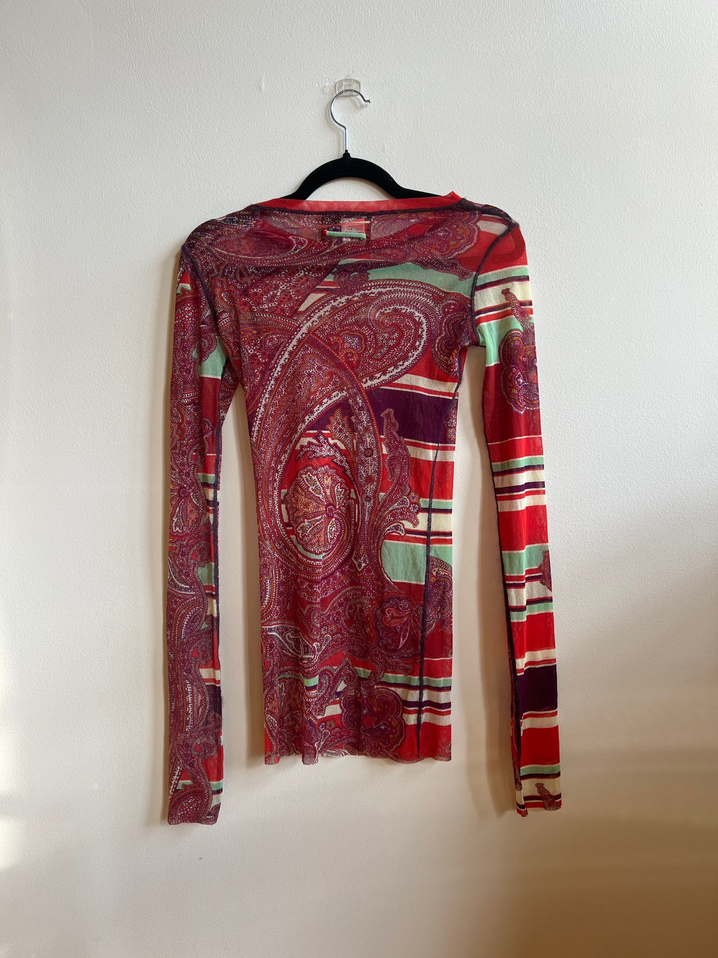Paisley Print Mesh Top | Jean Paul Gaultier