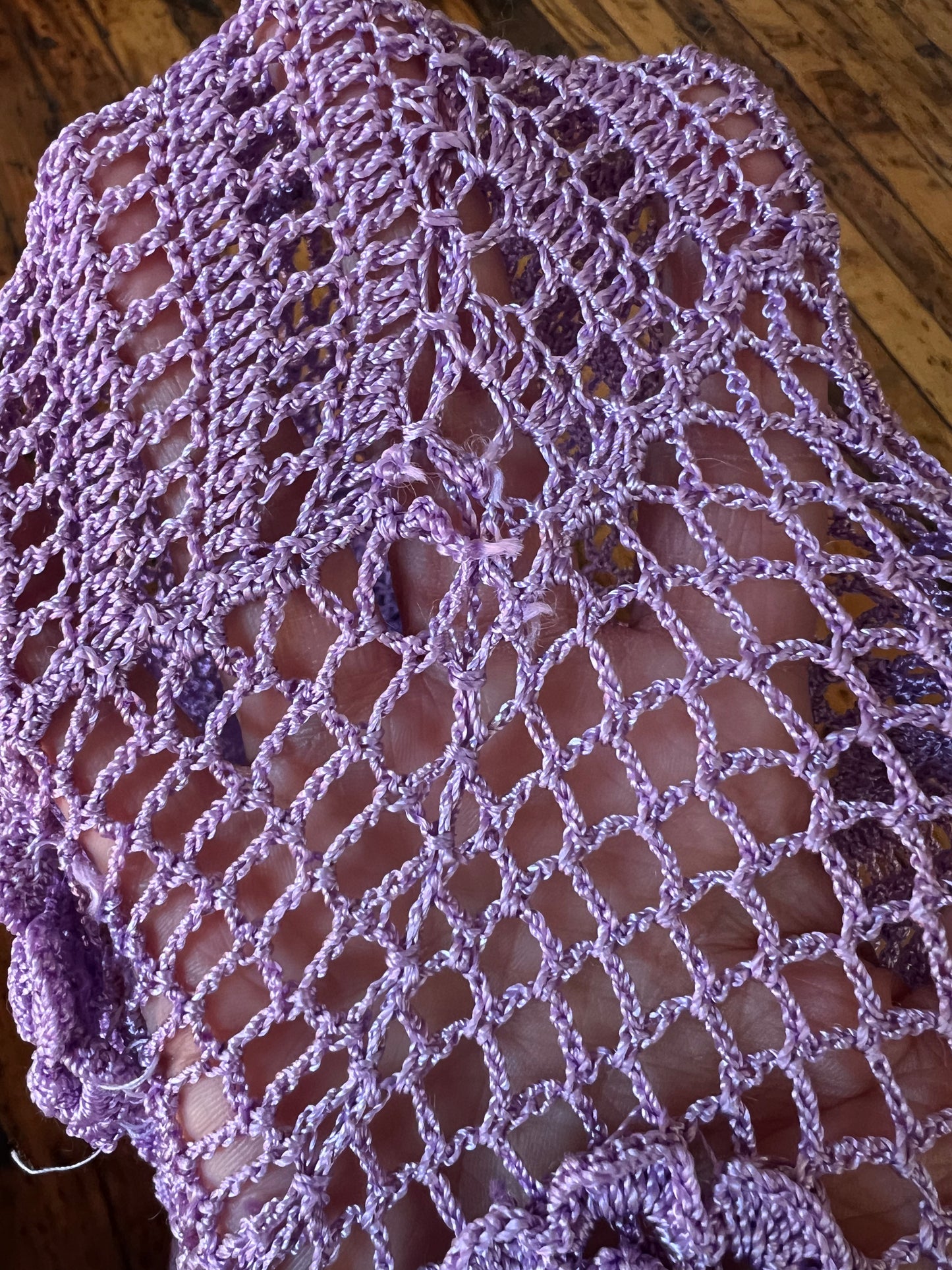 1980s Lavender Crochet Dress
