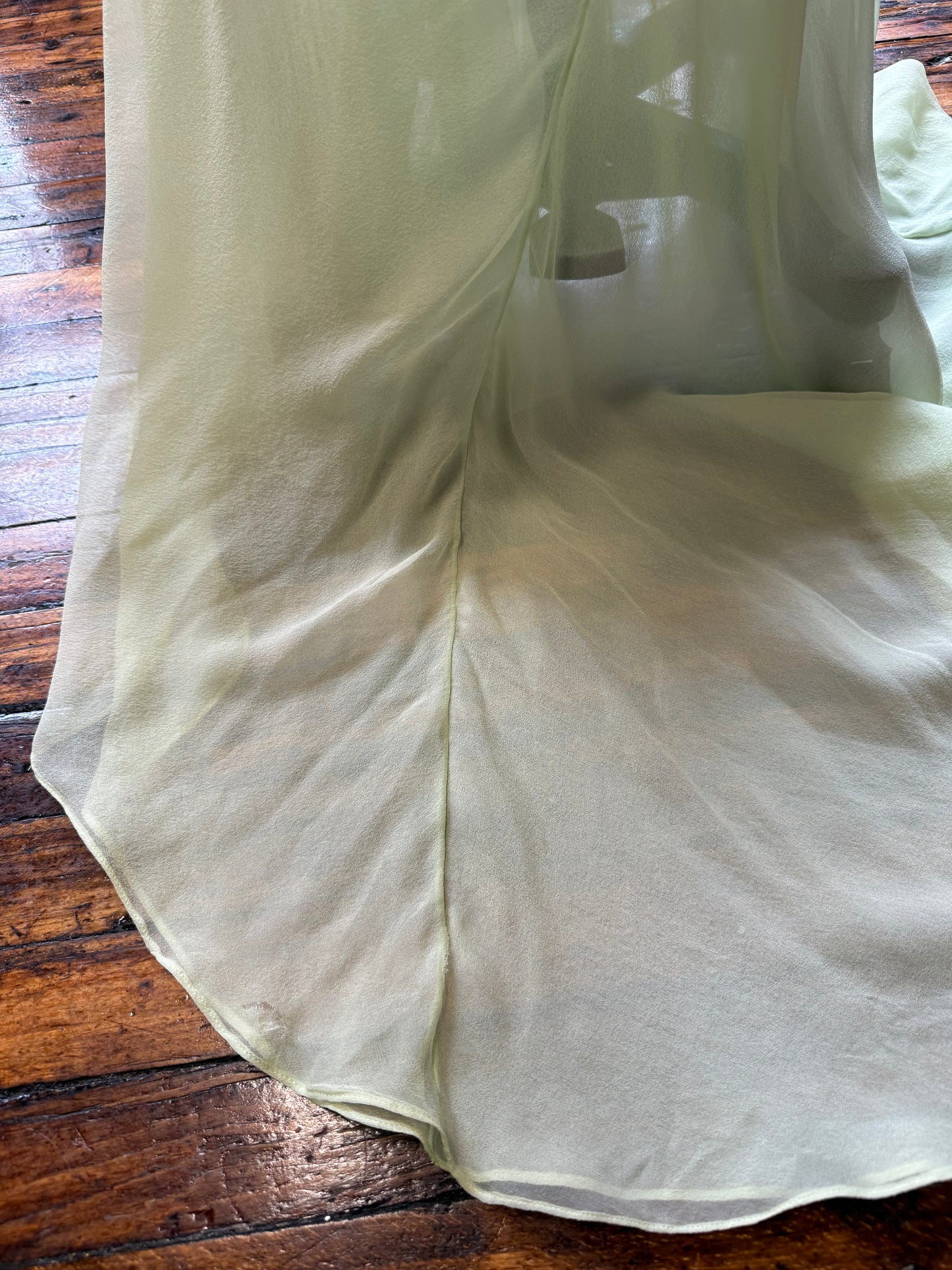 Celery Chiffon Gown | Krizia SS 2005