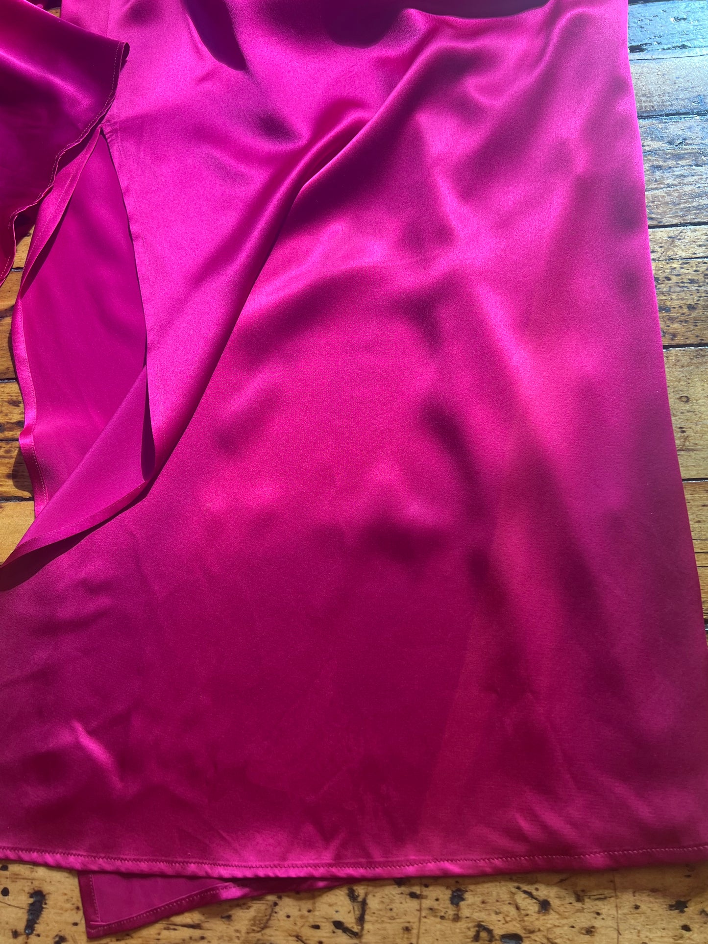 1990s Shocking Pink Silk Dress