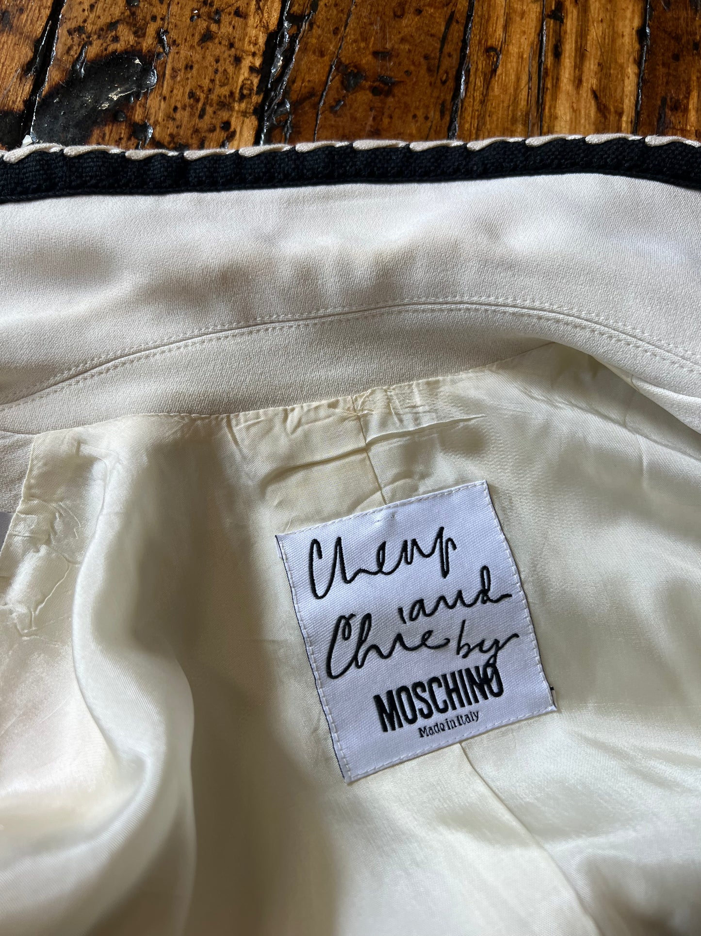 Whipstich trim Cropped Jacket | Moschino Cheap & Chic