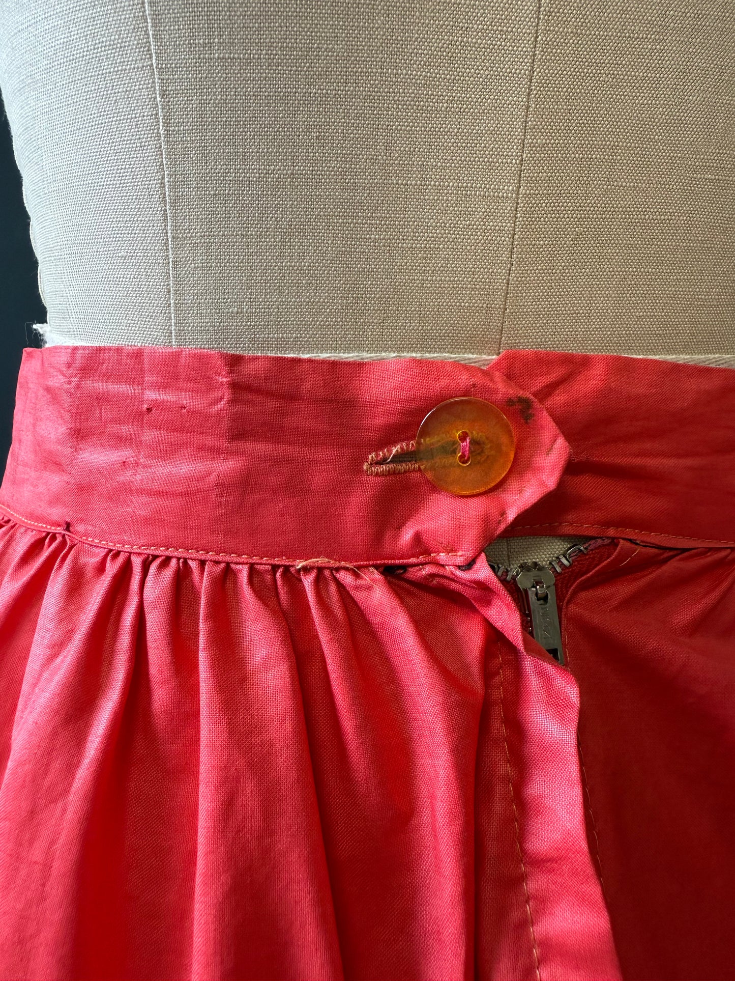 1950s Polished Cotton Skirt