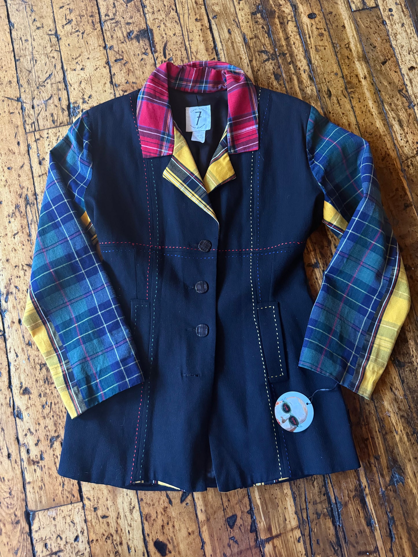 Mixed Plaid Blazer | Todd Oldham Times 7