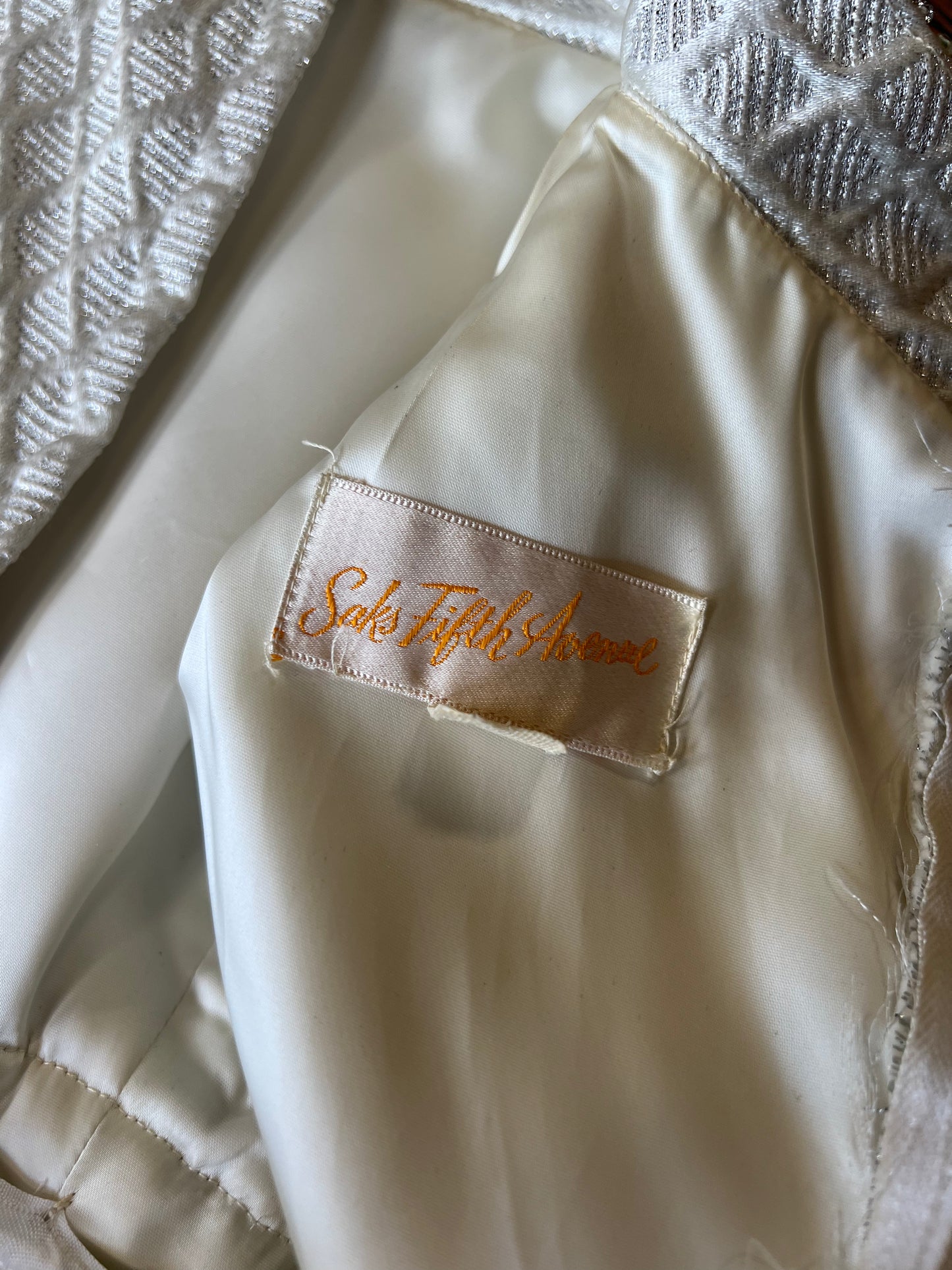 1960s SIlver Brocade Gown