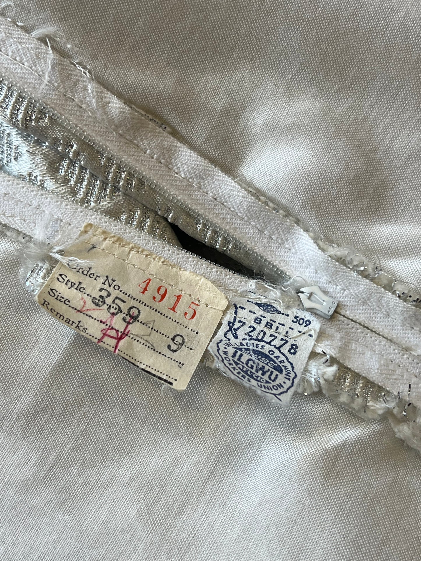 1960s SIlver Brocade Gown