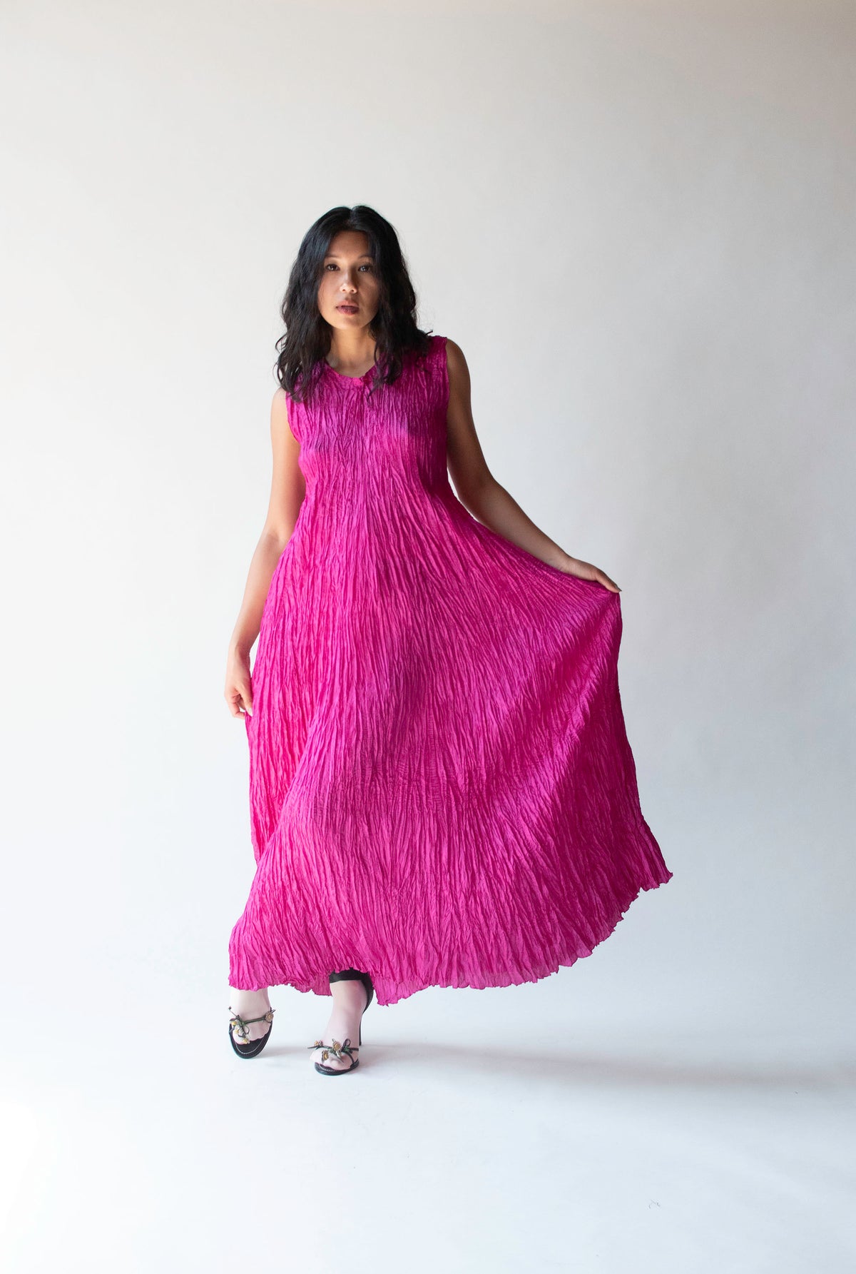 Magenta Plisse Dress | Ray London
