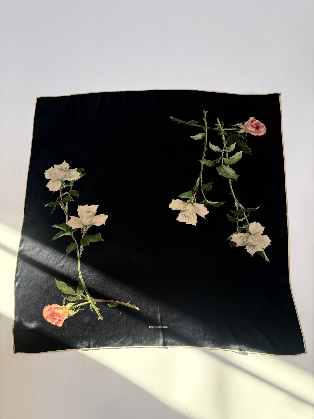 Rose Print Silk Scarf | Dolce & Gabbana