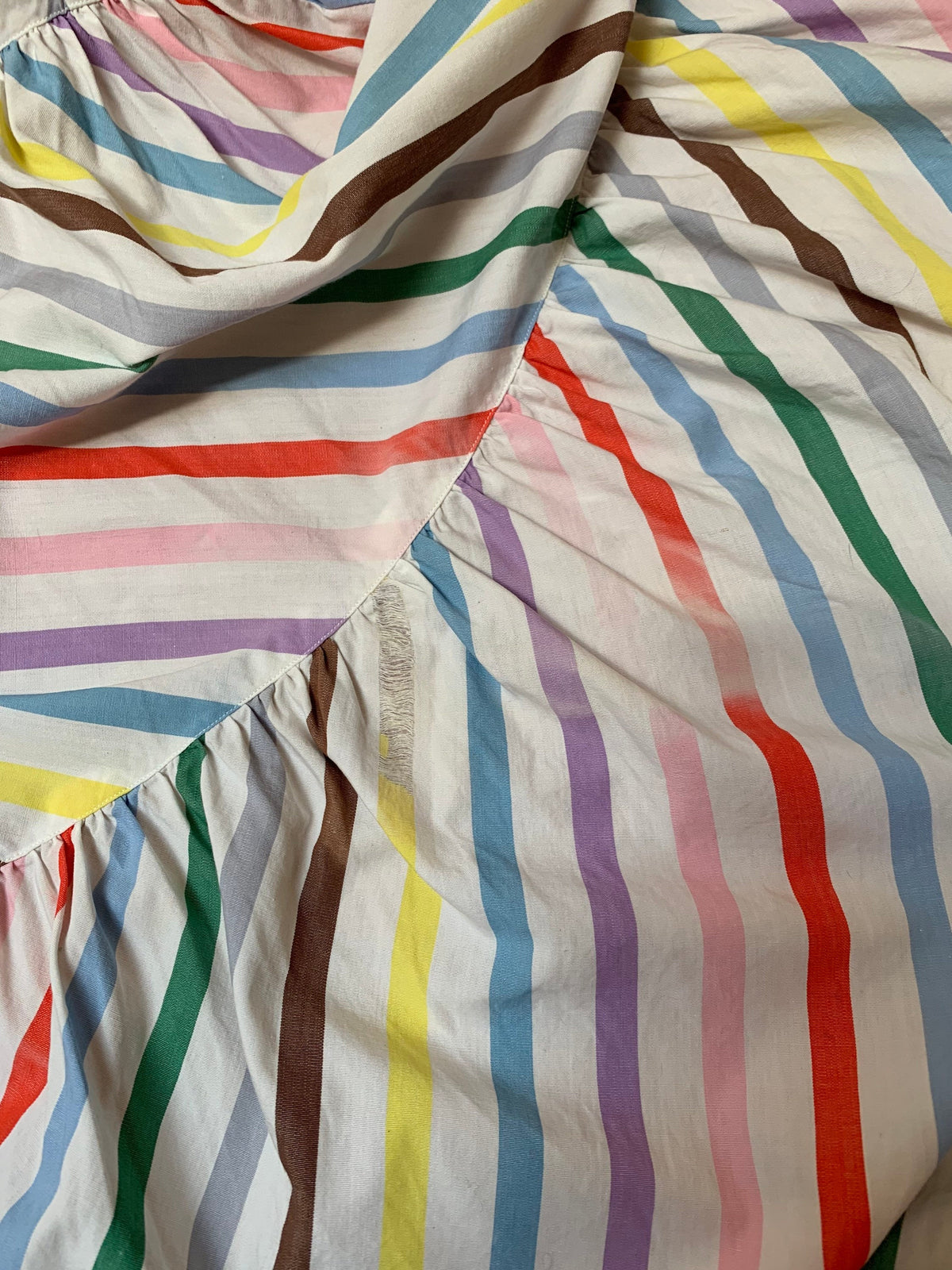 1940s Rainbow Striped Cotton Dress | McMullen