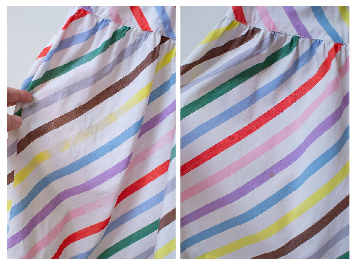 1940s Rainbow Striped Cotton Dress | McMullen