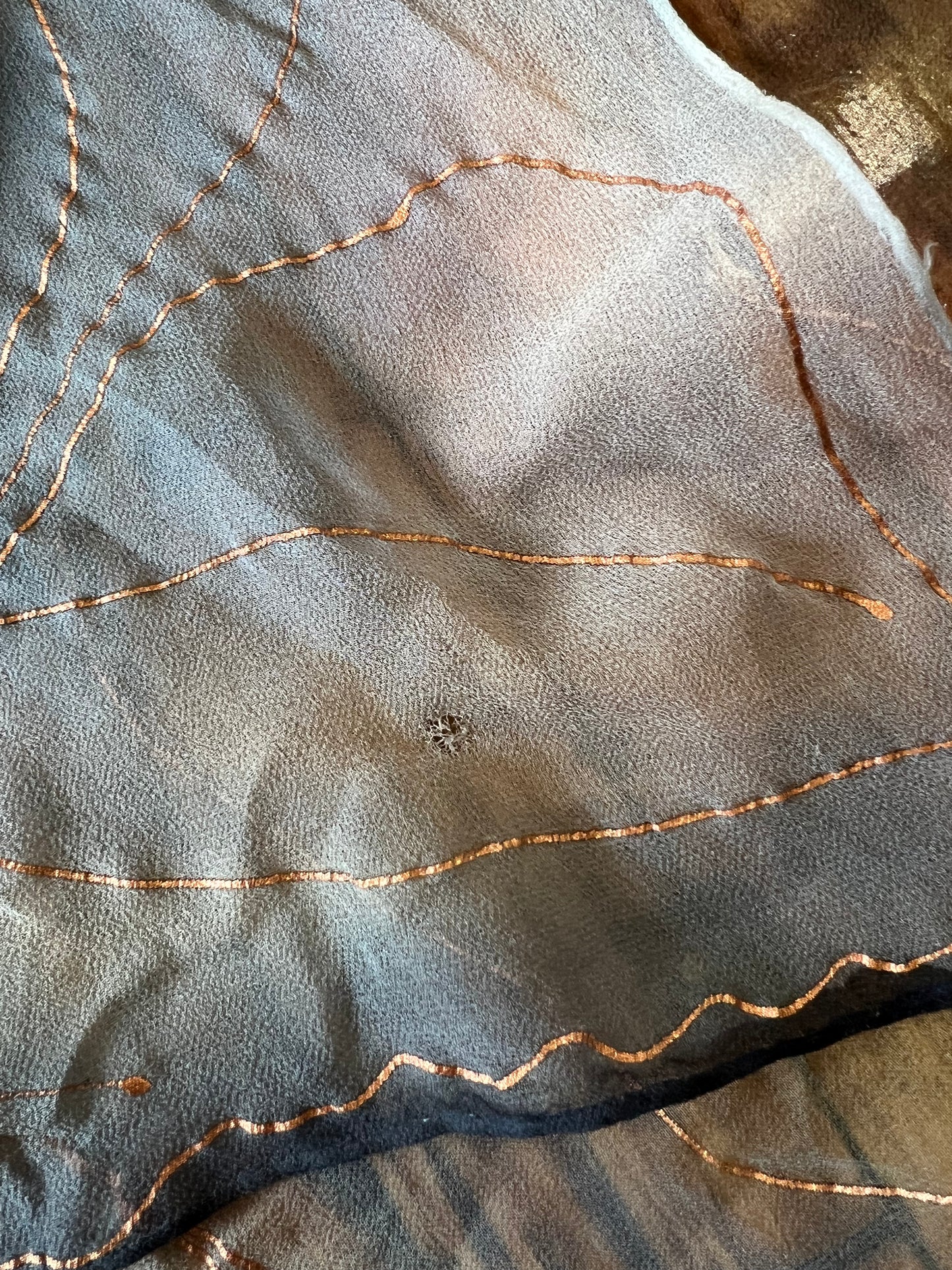 Hand painted chiffon scarf