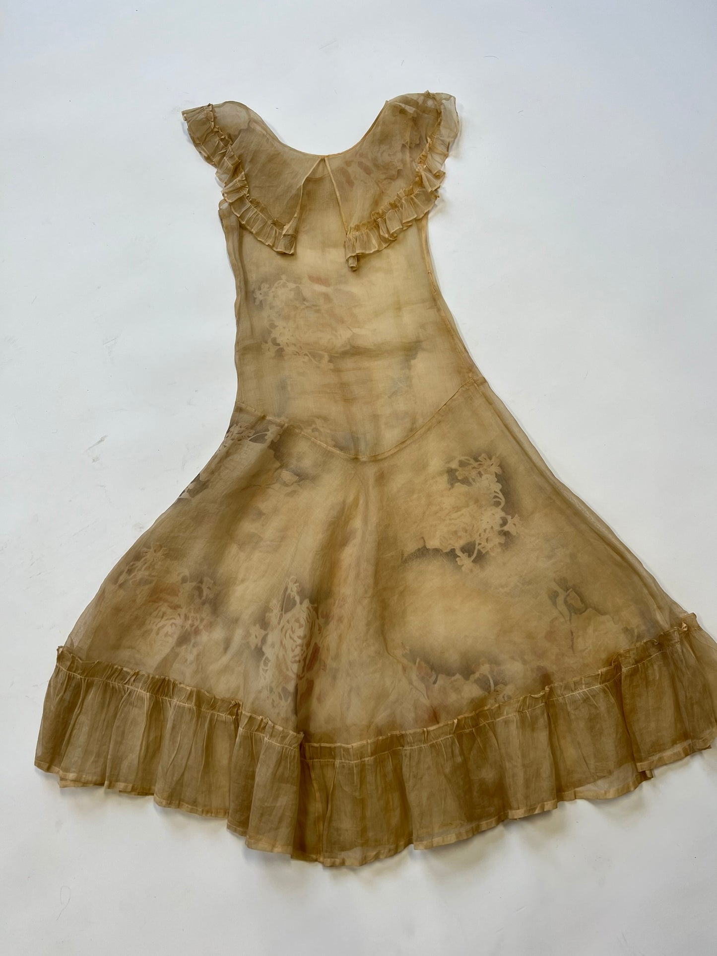 1920s Ghost Floral Dress