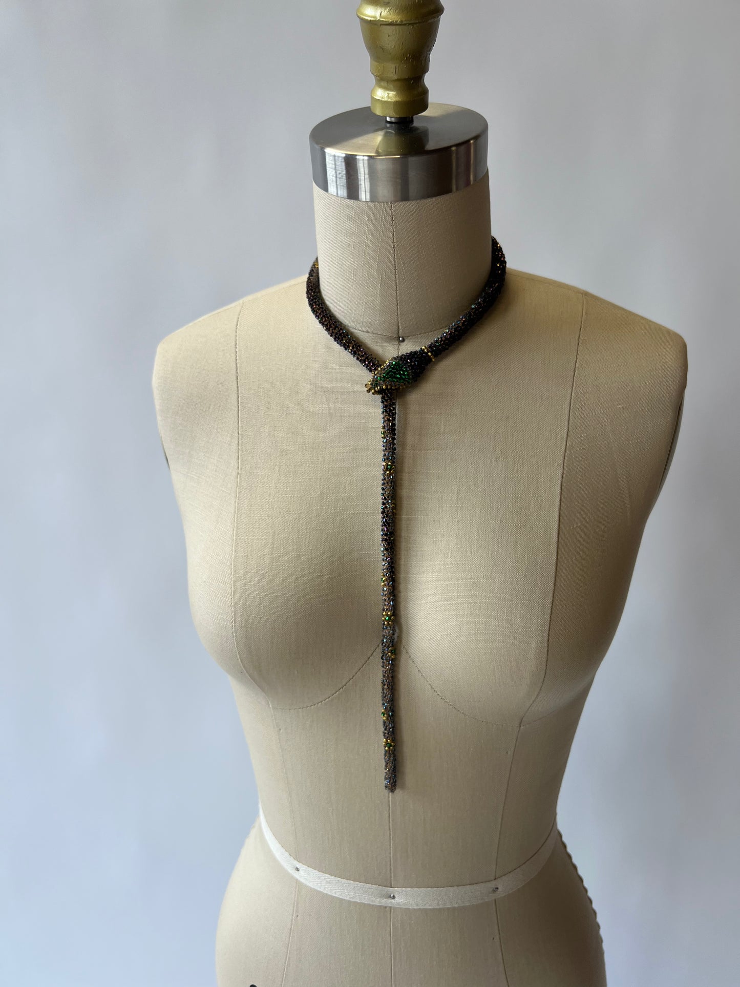 Bead Crochet Snake | Iridescent navy