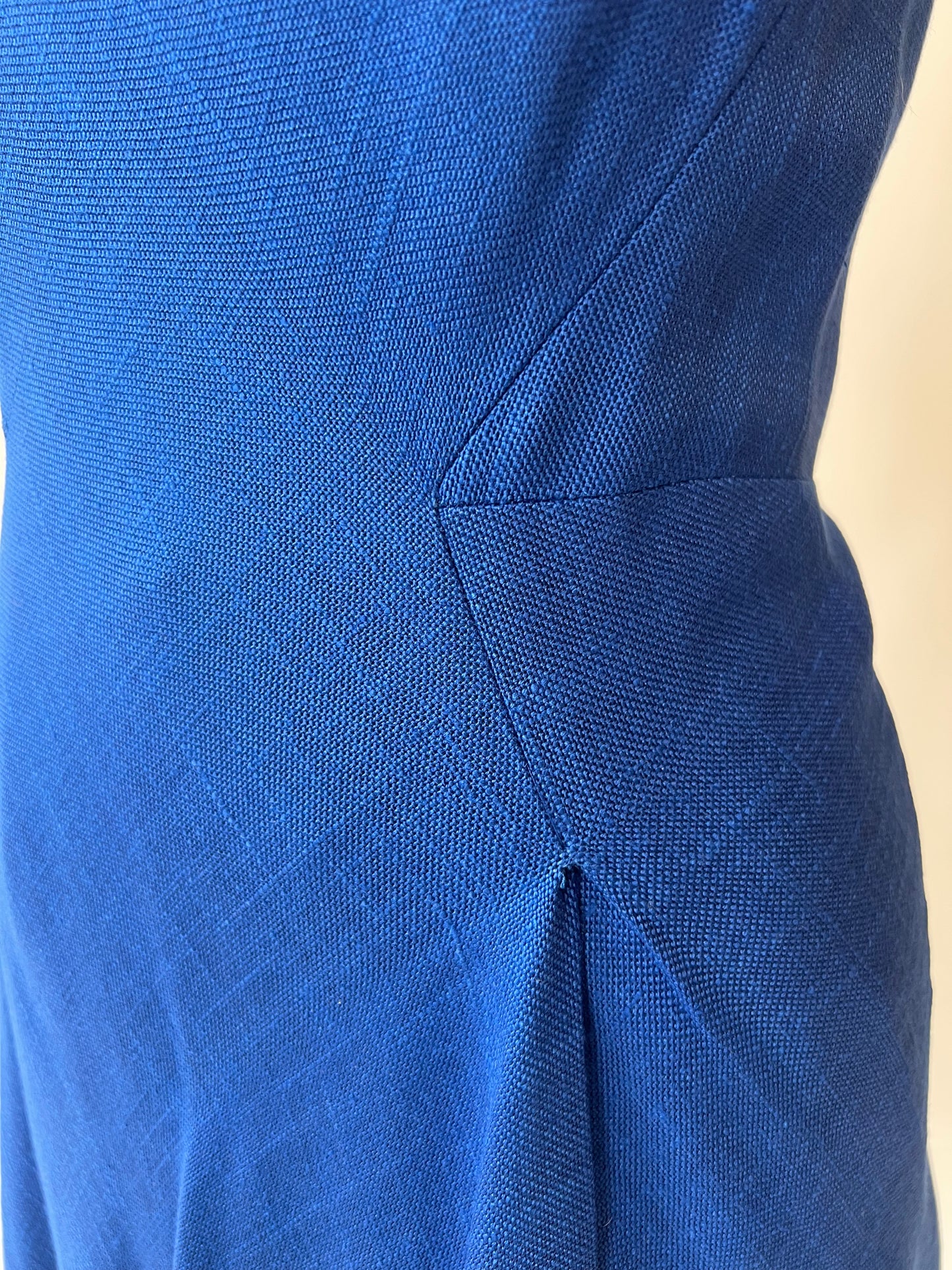 1960s Cobalt Blue Linen Dress | Pauline Trigere