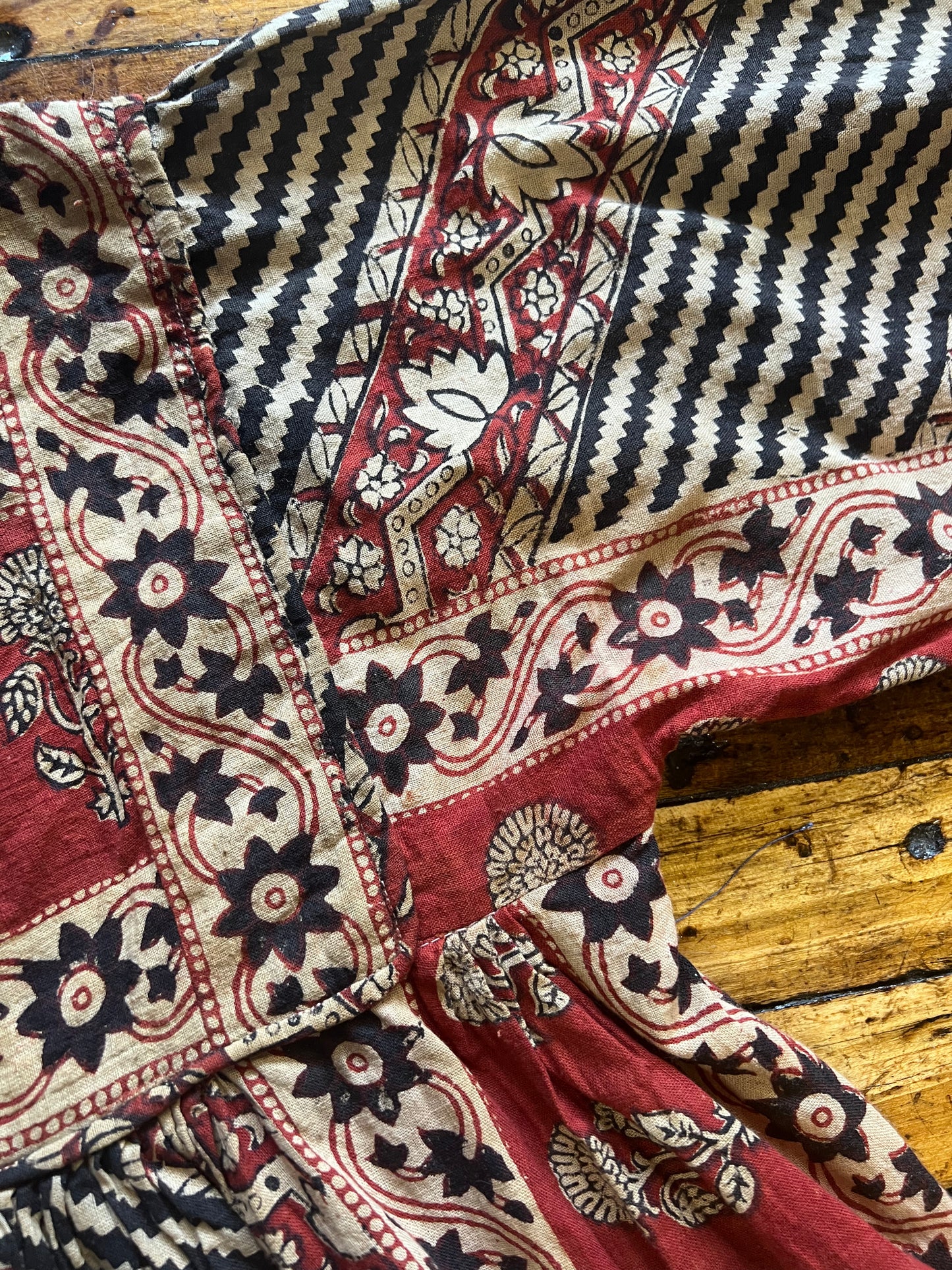 1970s Block Print Dress