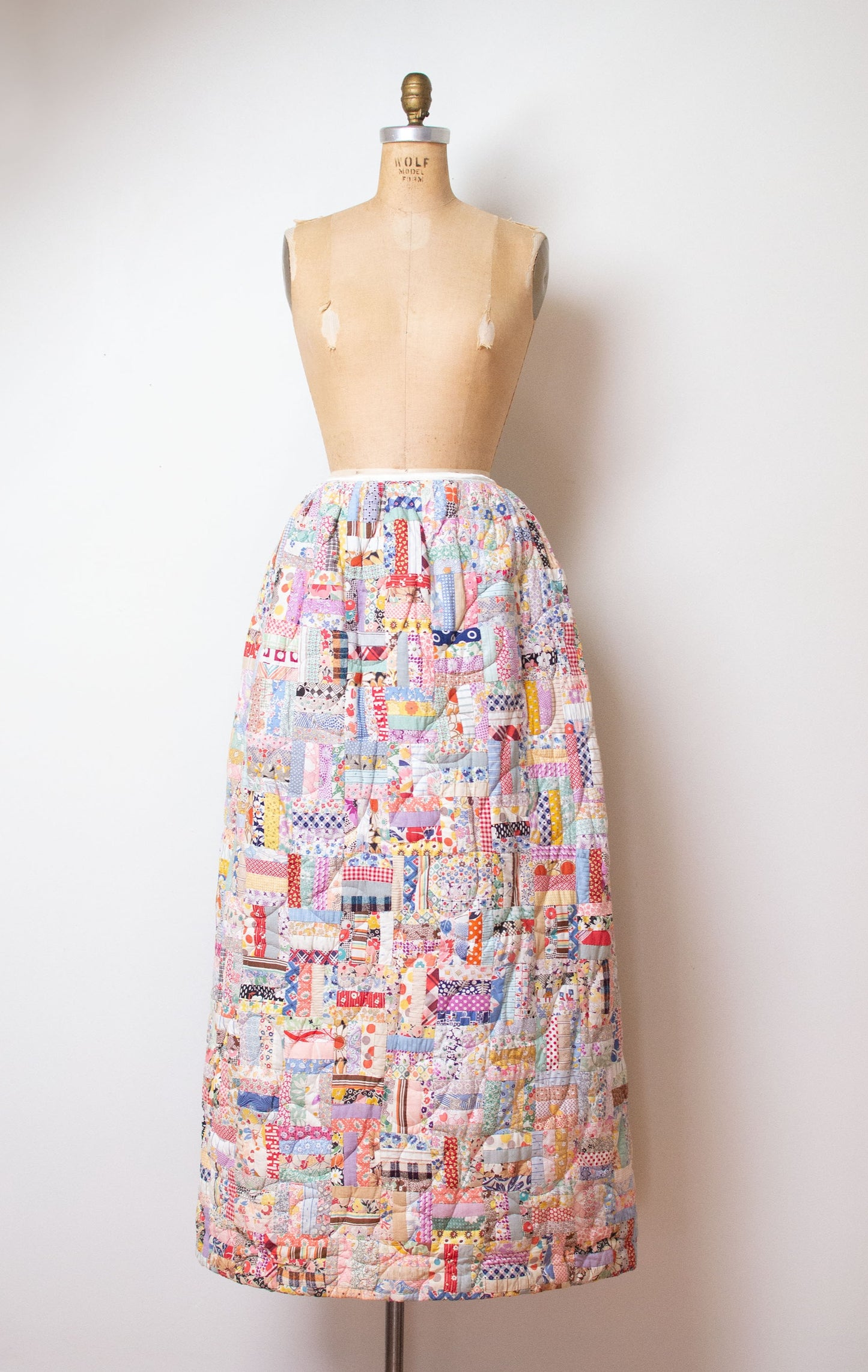 1970s Patchwork Quilted Skirt
