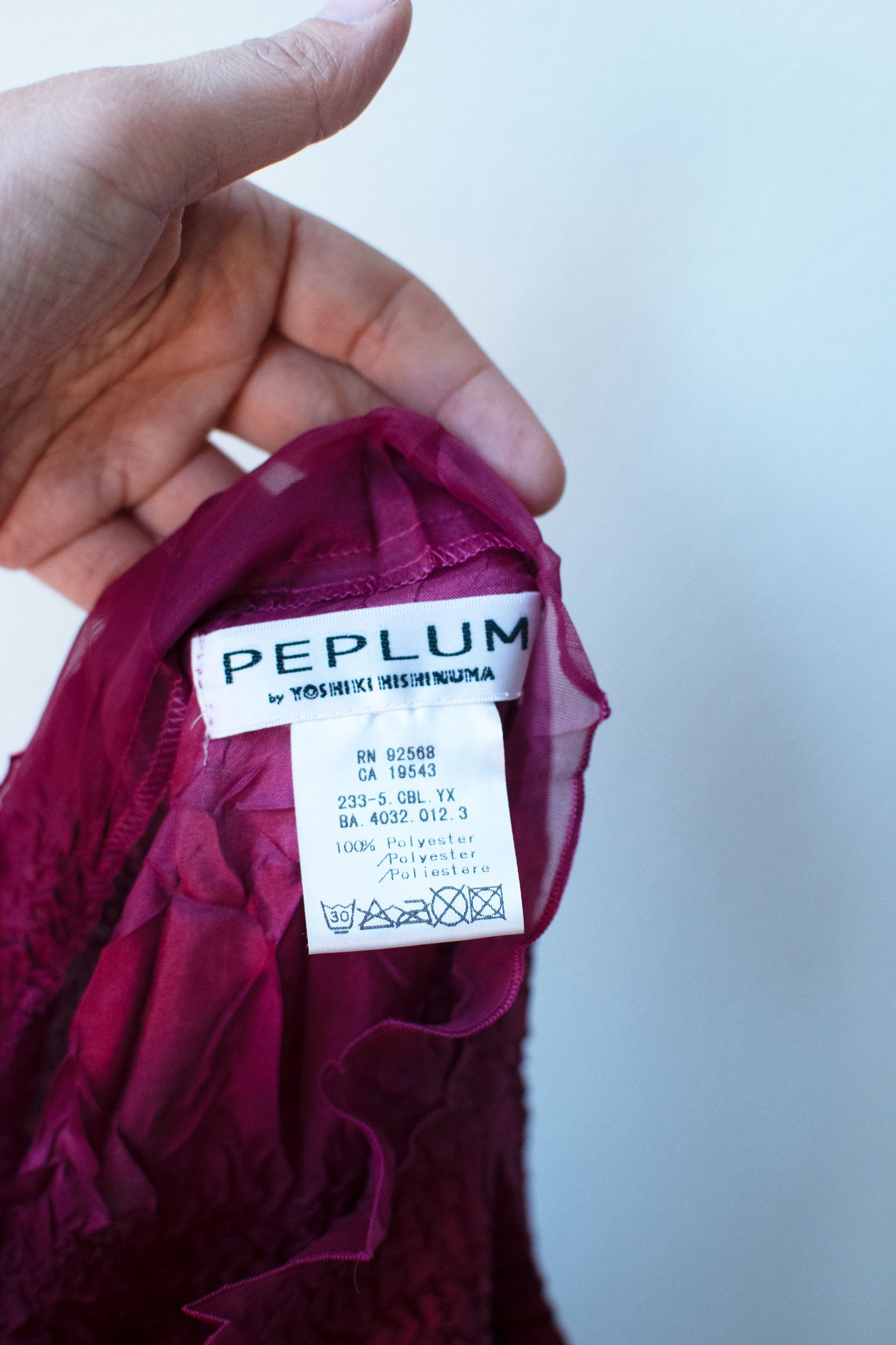 Raspberry Pleated Dress Set | Yoshiki Hishinuma