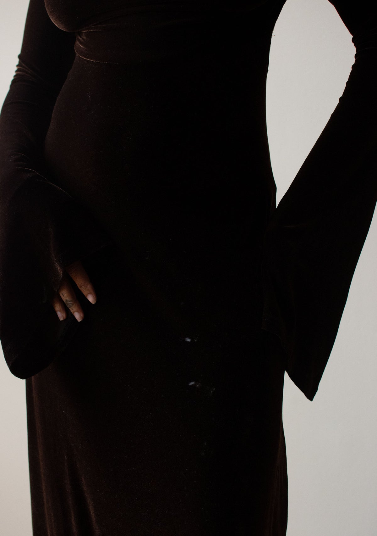 1990s Brown Velvet Dress