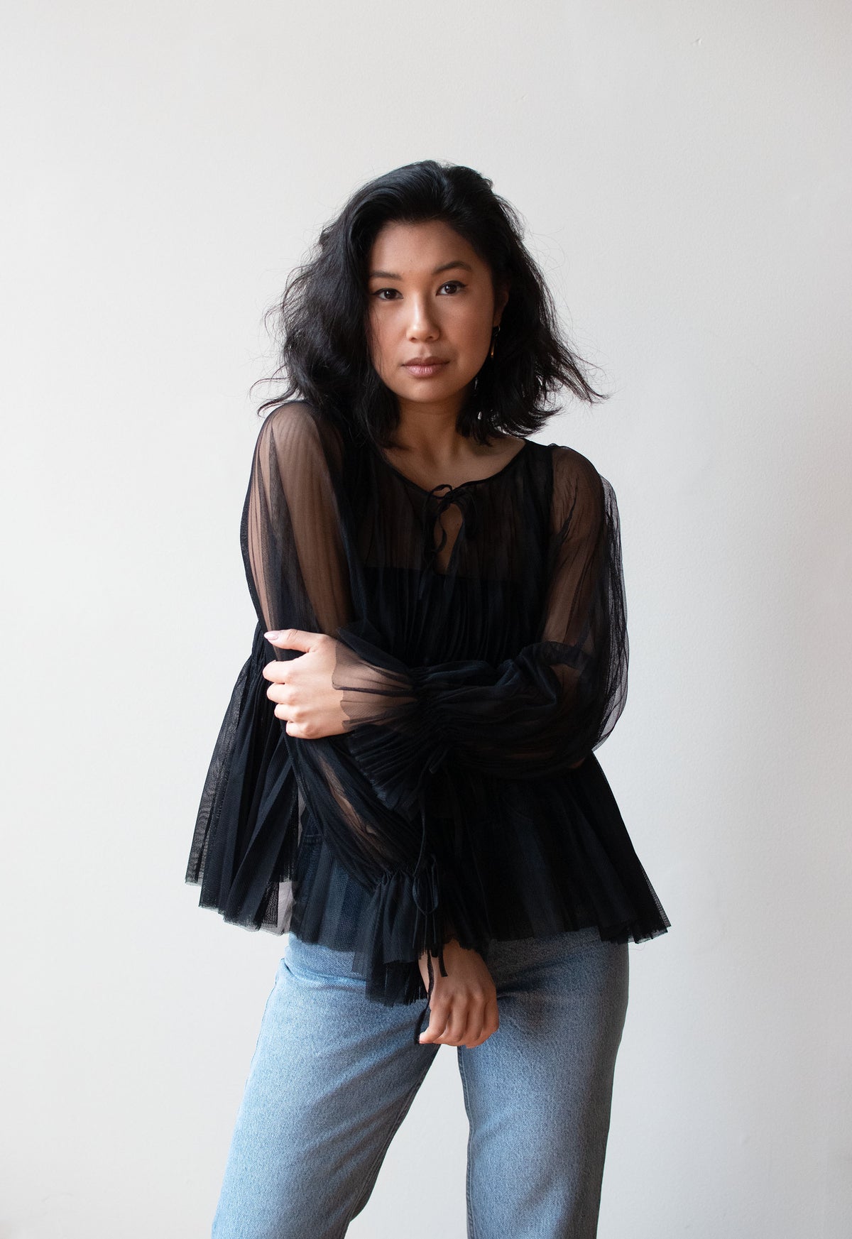 Black Mesh Blouse | Gianfranco Ferre