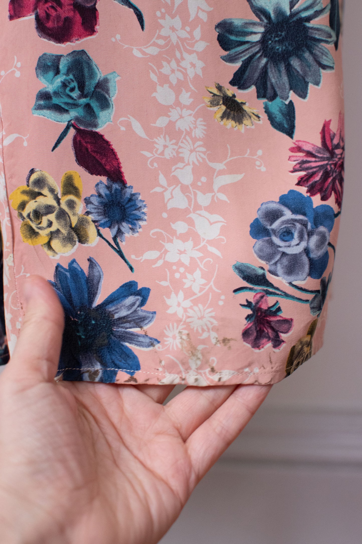 1940s Floral Print Dressing Gown