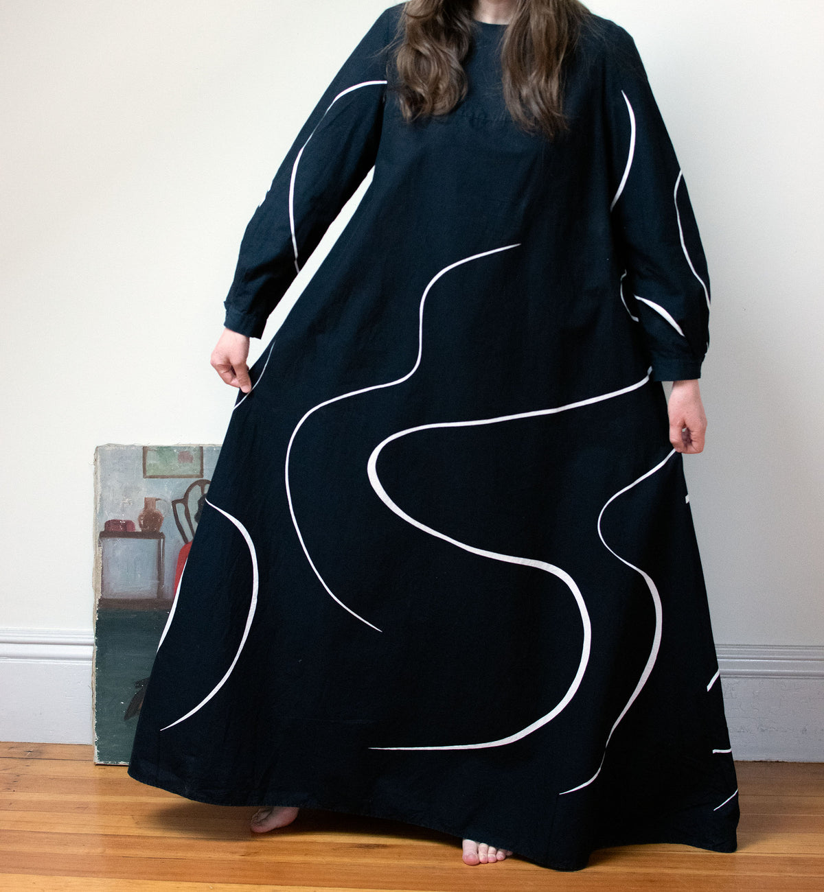 1970s Black and White Swirl Dress | Marimekko