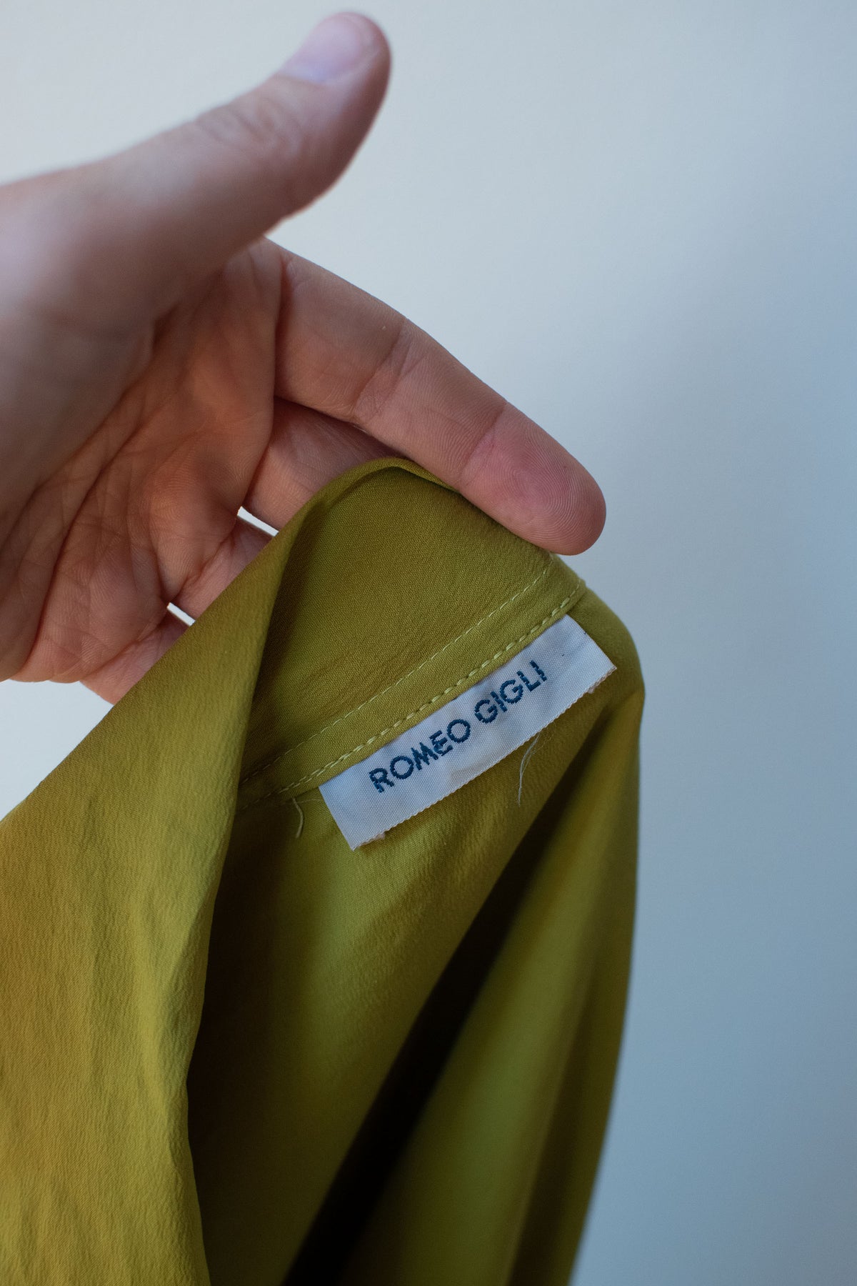 Chartreuse Shawl Collar Blouse | Romeo Gigli 1988