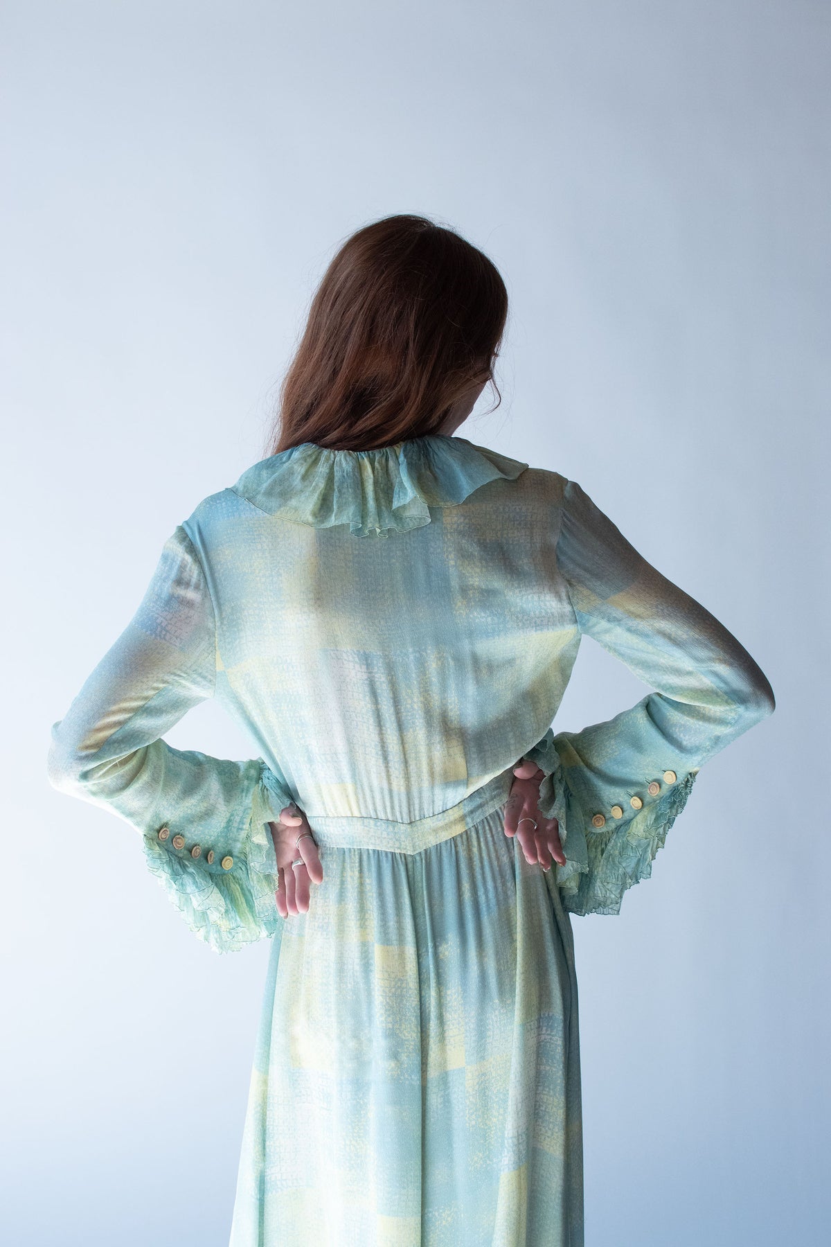 Ruffled Sleeve Silk Dress | Chloe SS 1993
