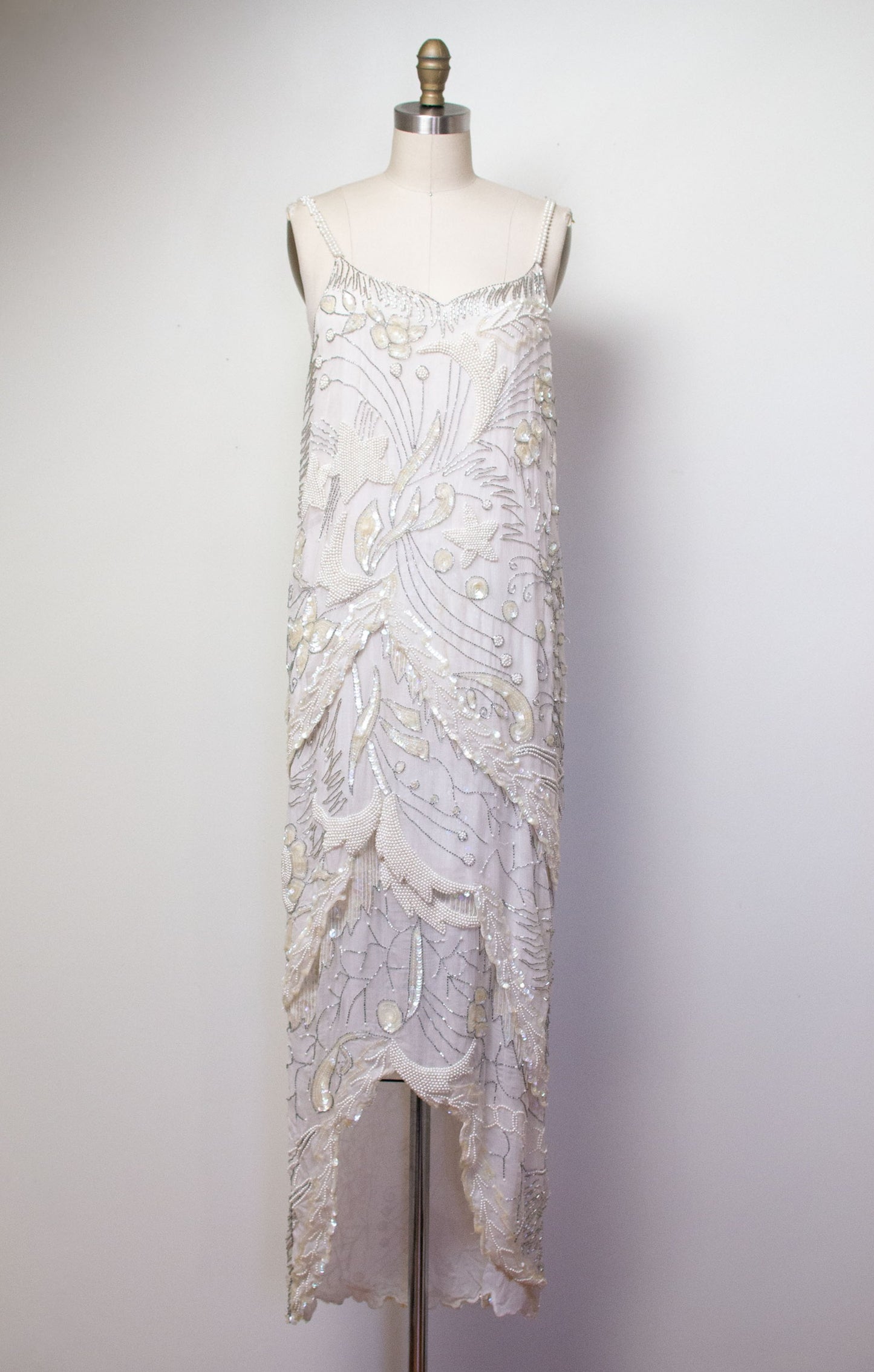 1980s Chiffon Beaded Starr Dress