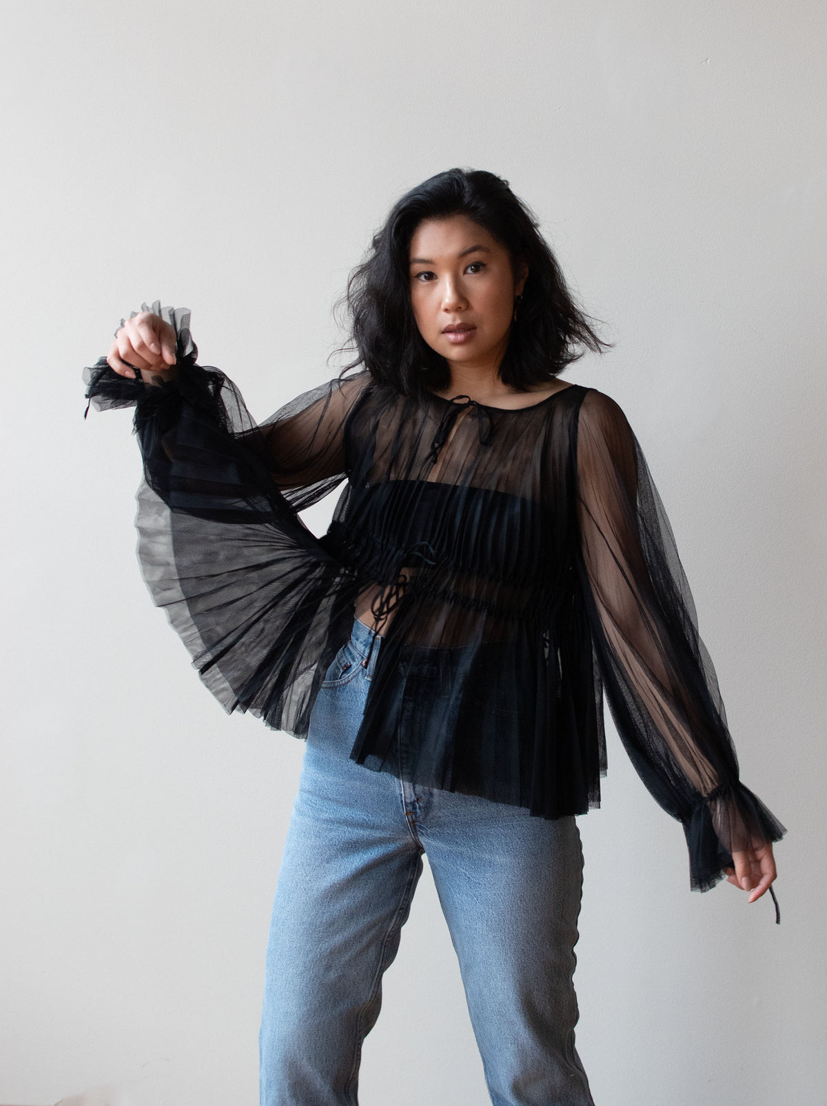 Black Mesh Blouse | Gianfranco Ferre