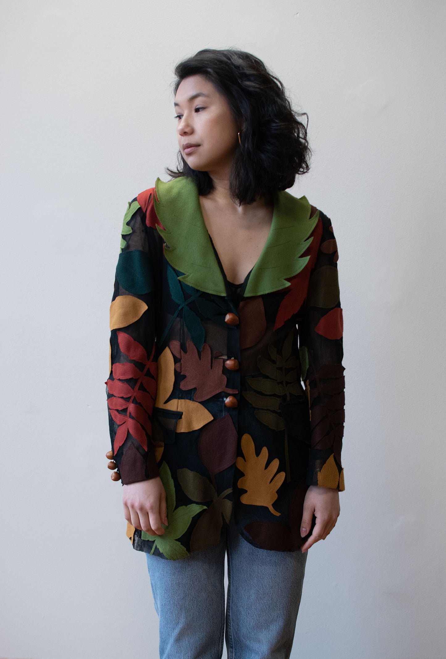 1990s Leaf Blazer | Moschino Cheap & Chic