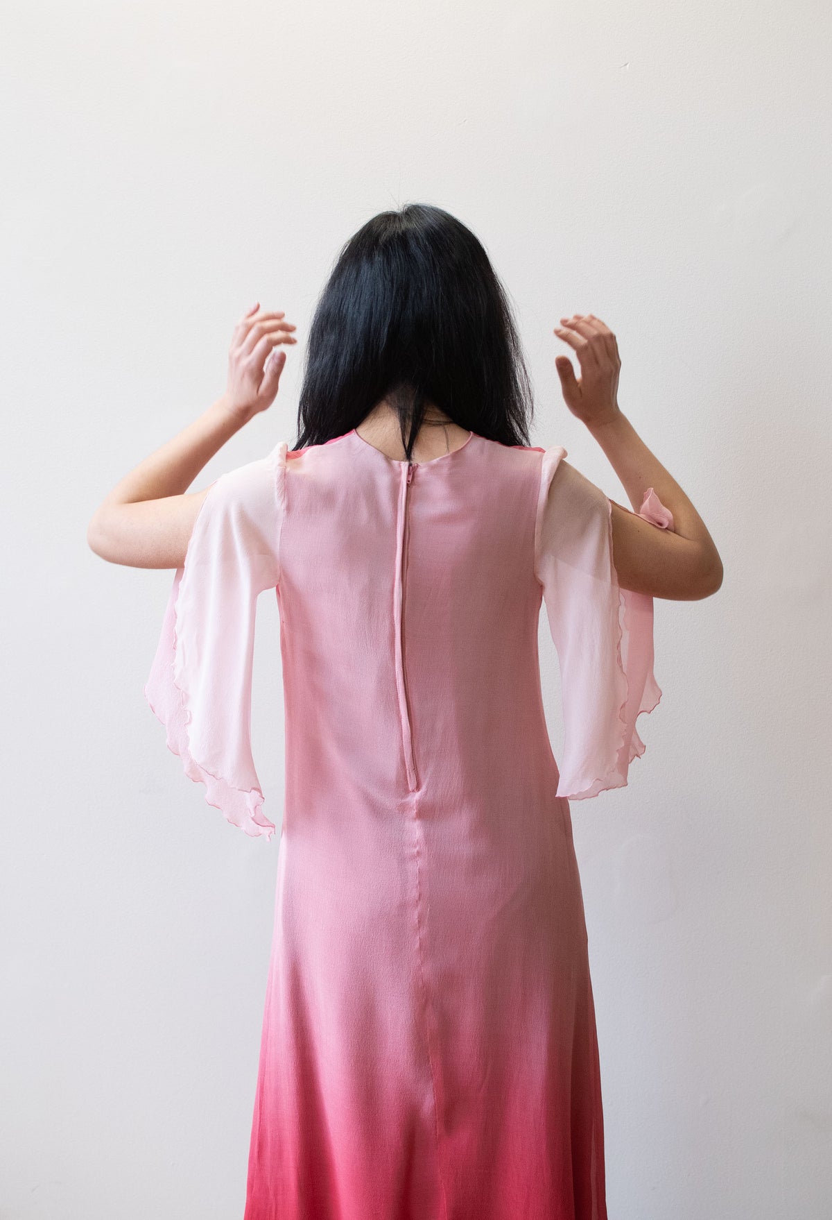 1970s Ombre Chiffon Dress