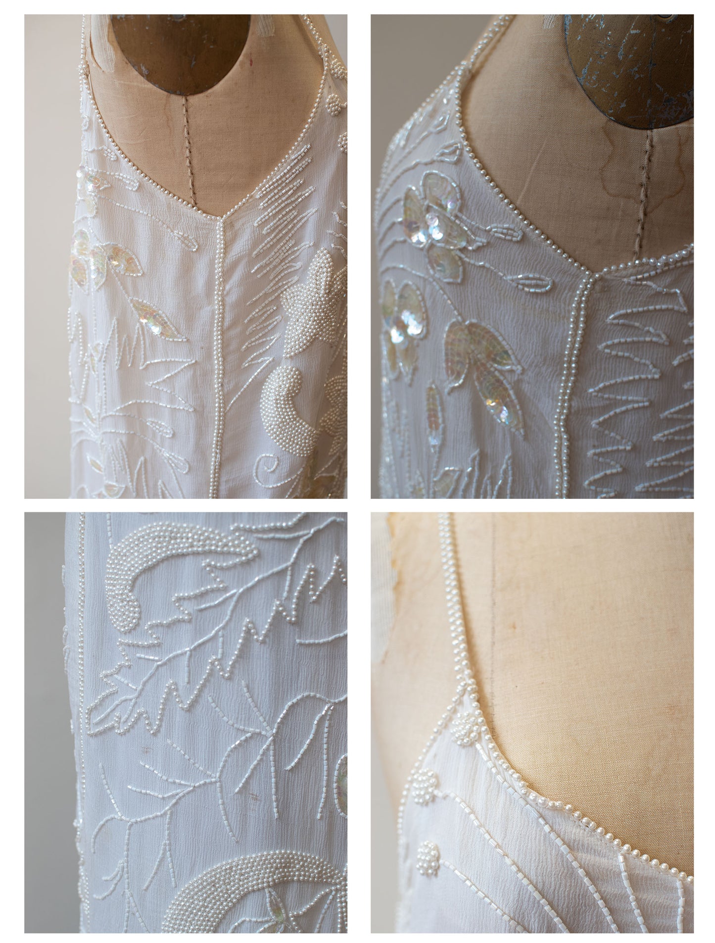 1980s Beaded Chiffon Dress