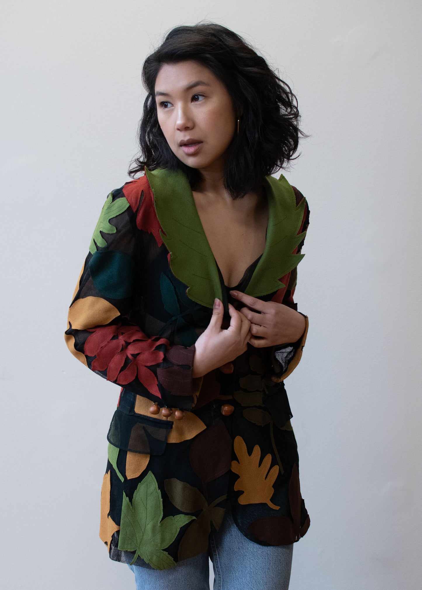 1990s Leaf Blazer | Moschino Cheap & Chic