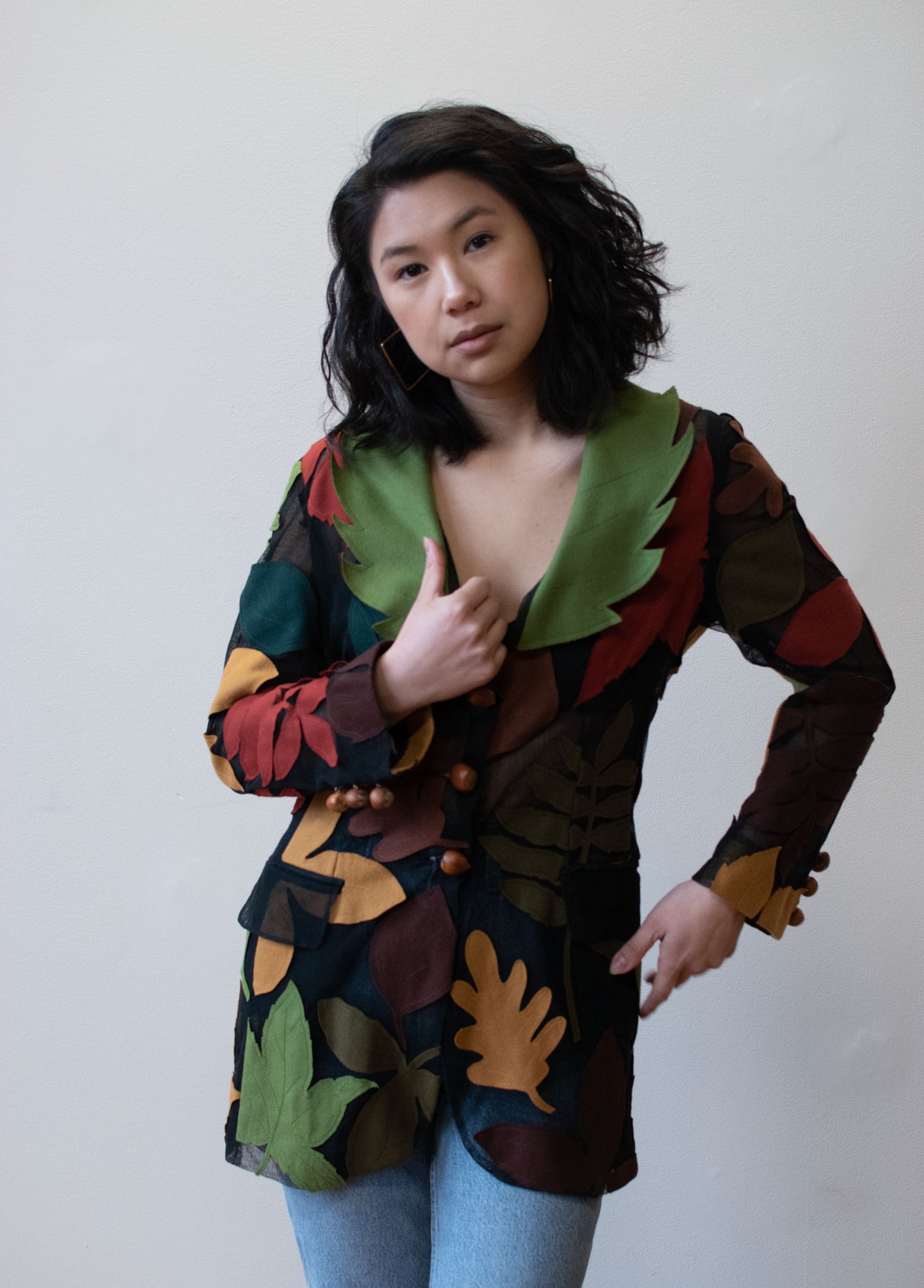 1990s Leaf Blazer | Moschino Cheap & Chic