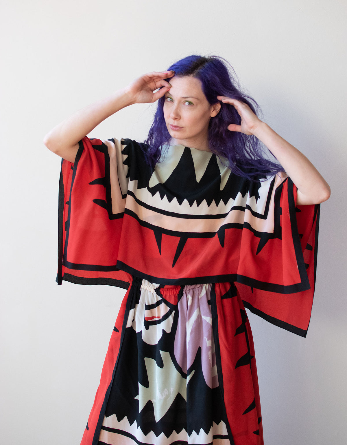 1980s Printed Silk Dress | Michael Vollbracht