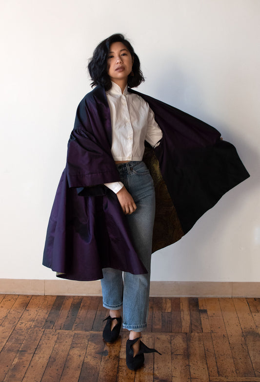 1990s Purple Taffeta Opera Coat