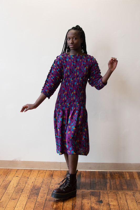 1980s Plisse Dress | Ellen Hauptli